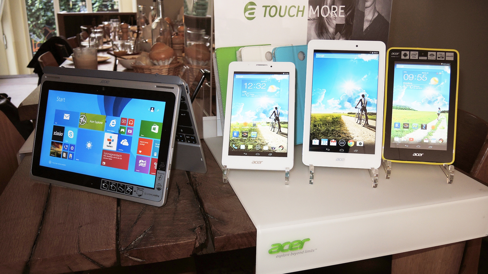 Die neue Tablet-Gernation von Acer: Aspire Switch 10, Iconia Tab 7, Iconia Tab 8 und Iconia One 7. Die neue Tablet-Gernation von Acer: Aspire Switch 10, Iconia Tab 7, Iconia Tab 8 und Iconia One 7.