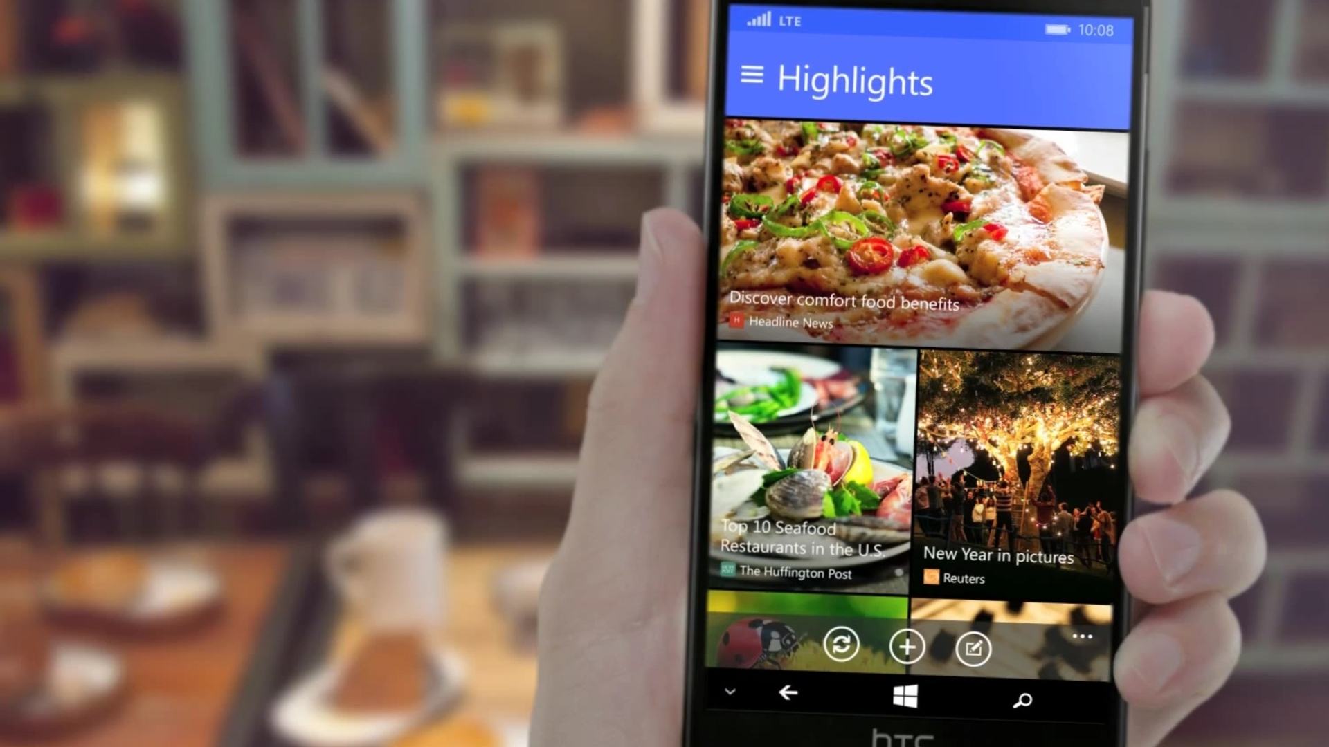 Das HTC One M8 for Windows bietet wie die Android-Version einige spezielle Hersteller-Apps wie HTC-BlinkFeed Das HTC One M8 for Windows bietet wie die Android-Version einige spezielle Hersteller-Apps wie HTC-BlinkFeed