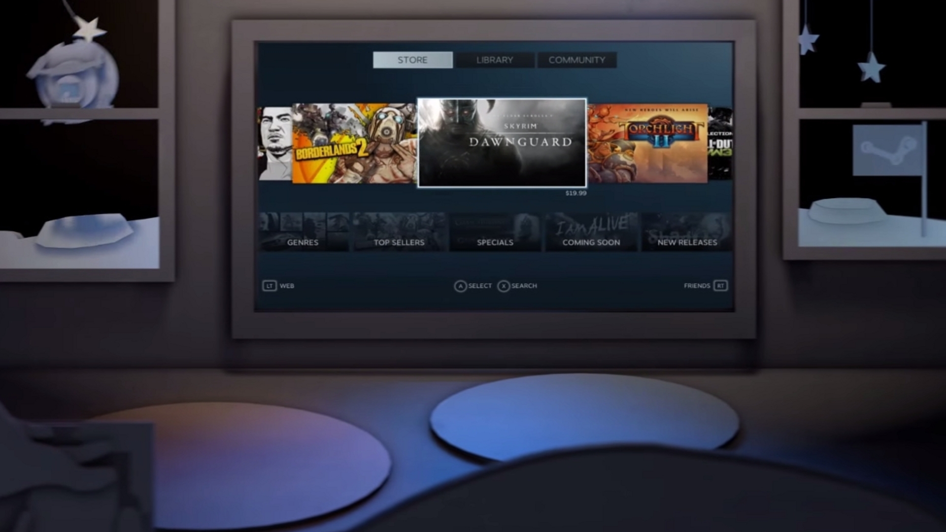 Mit dem Big Picture Modus ist Steam für das Wohnzimmer gerüstet – bietet Valve demnächst auch Filme an? Mit dem Big Picture Modus ist Steam für das Wohnzimmer gerüstet – bietet Valve demnächst auch Filme an?