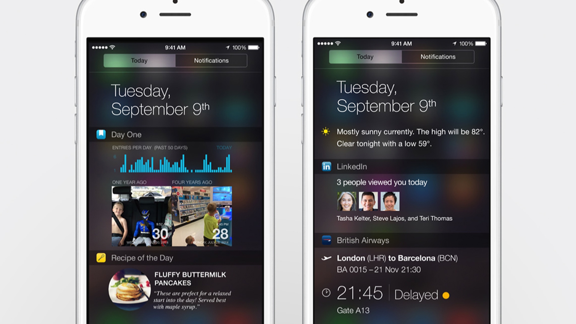 iPhone 6, Notification Center