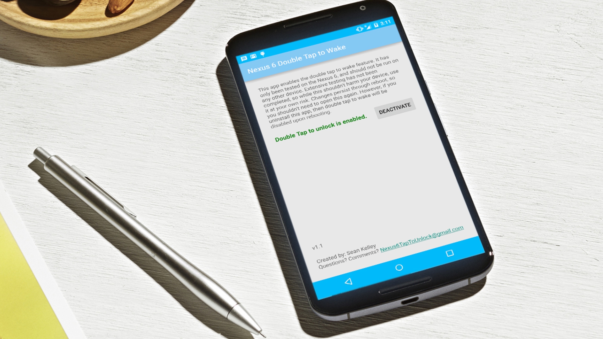 Double Tap auf einem Nexus 6 Double Tap auf einem Nexus 6