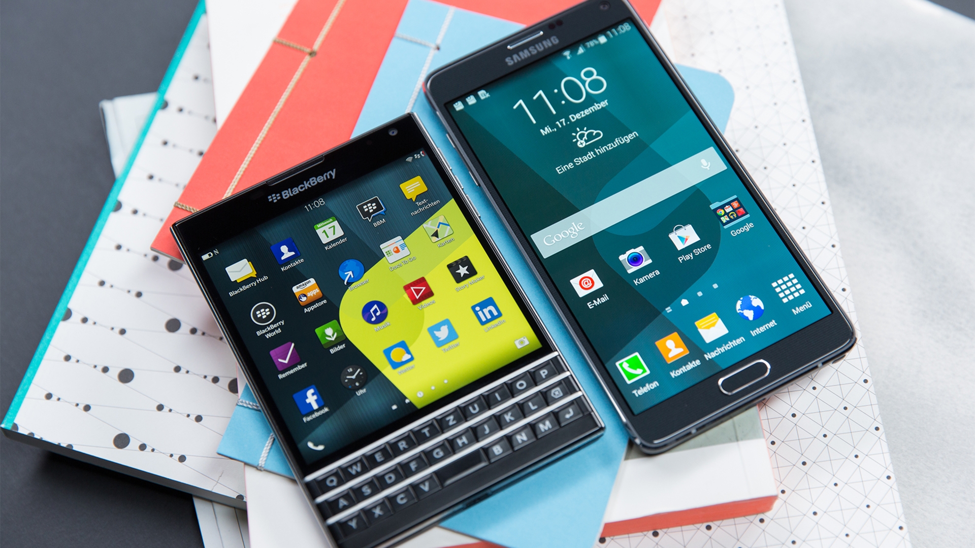 Blackberry Passport Vergleich Samsung Galaxy Note 4