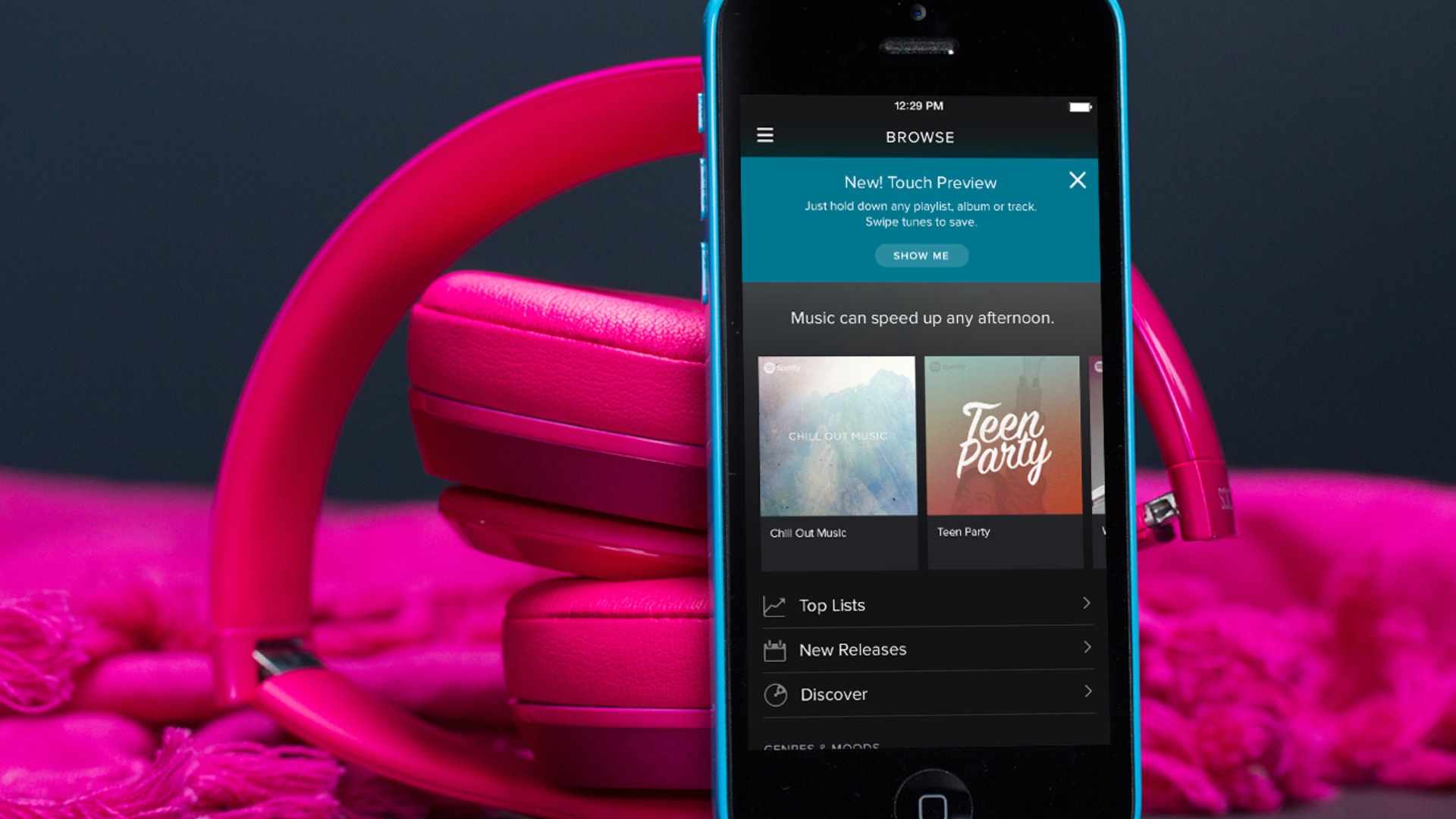 Spotify macht es Euch mit der Touch Preview leichter, eine neue Playlist zu erstellen