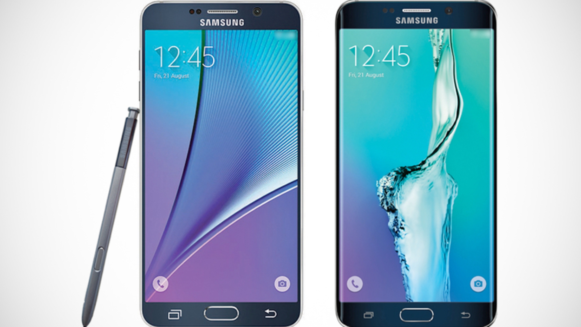 Links das Samsung Galaxy Note 5, rechts das S6 edge Plus