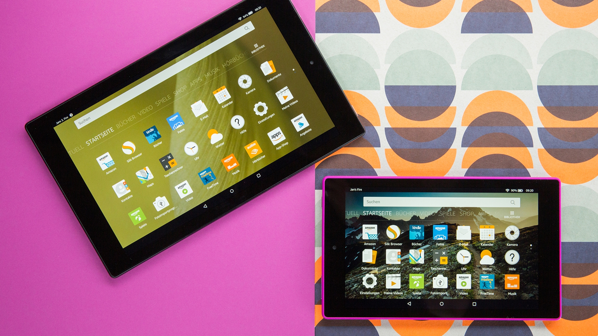 Amazon Fire HD 8 und Fire HD 10: Das gleiche Tablet in zwei Größen. Amazon Fire HD 8 und Fire HD 10: Das gleiche Tablet in zwei Größen.