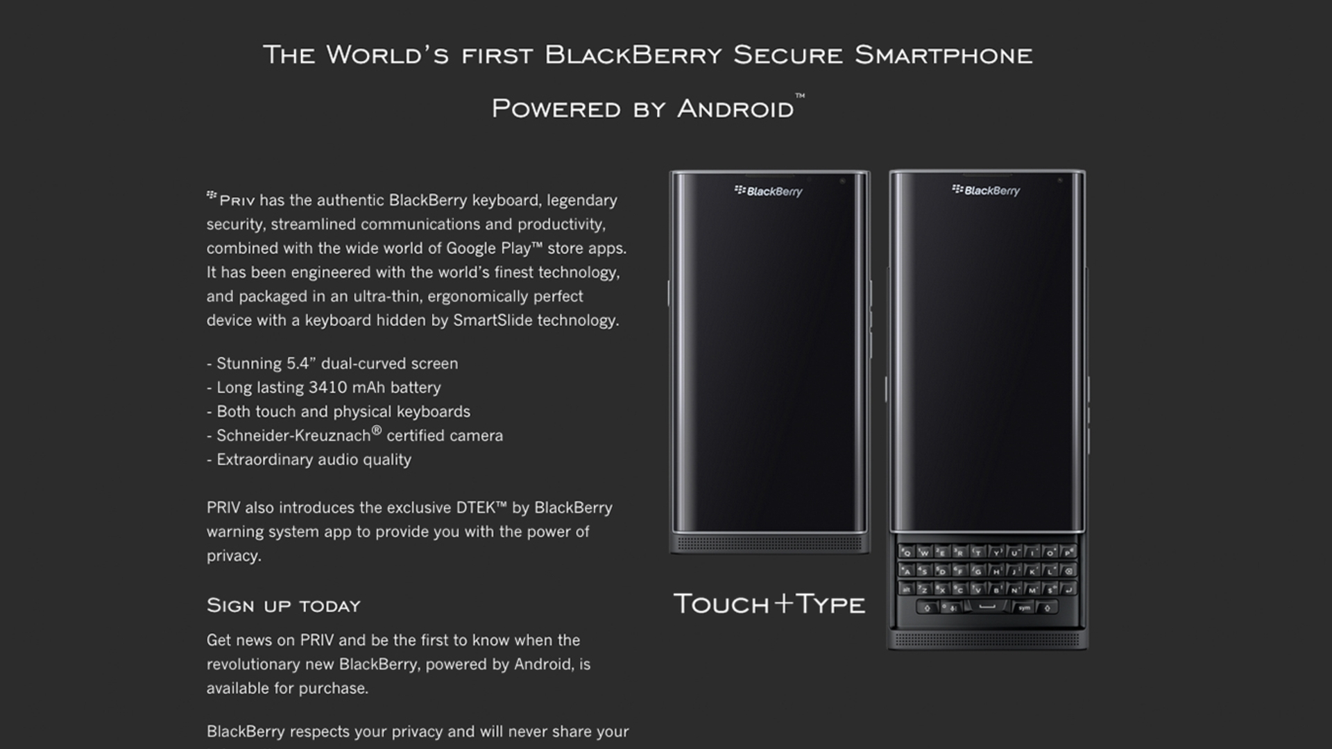 Blackberry Priv Pre-Order Blackberry Priv Pre-Order