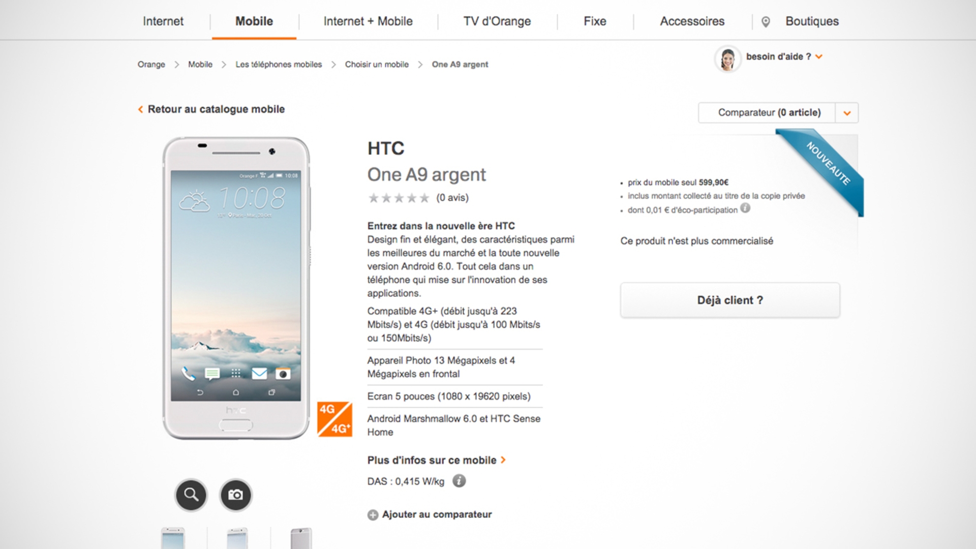 HTC One A9 Orange Online-Shop