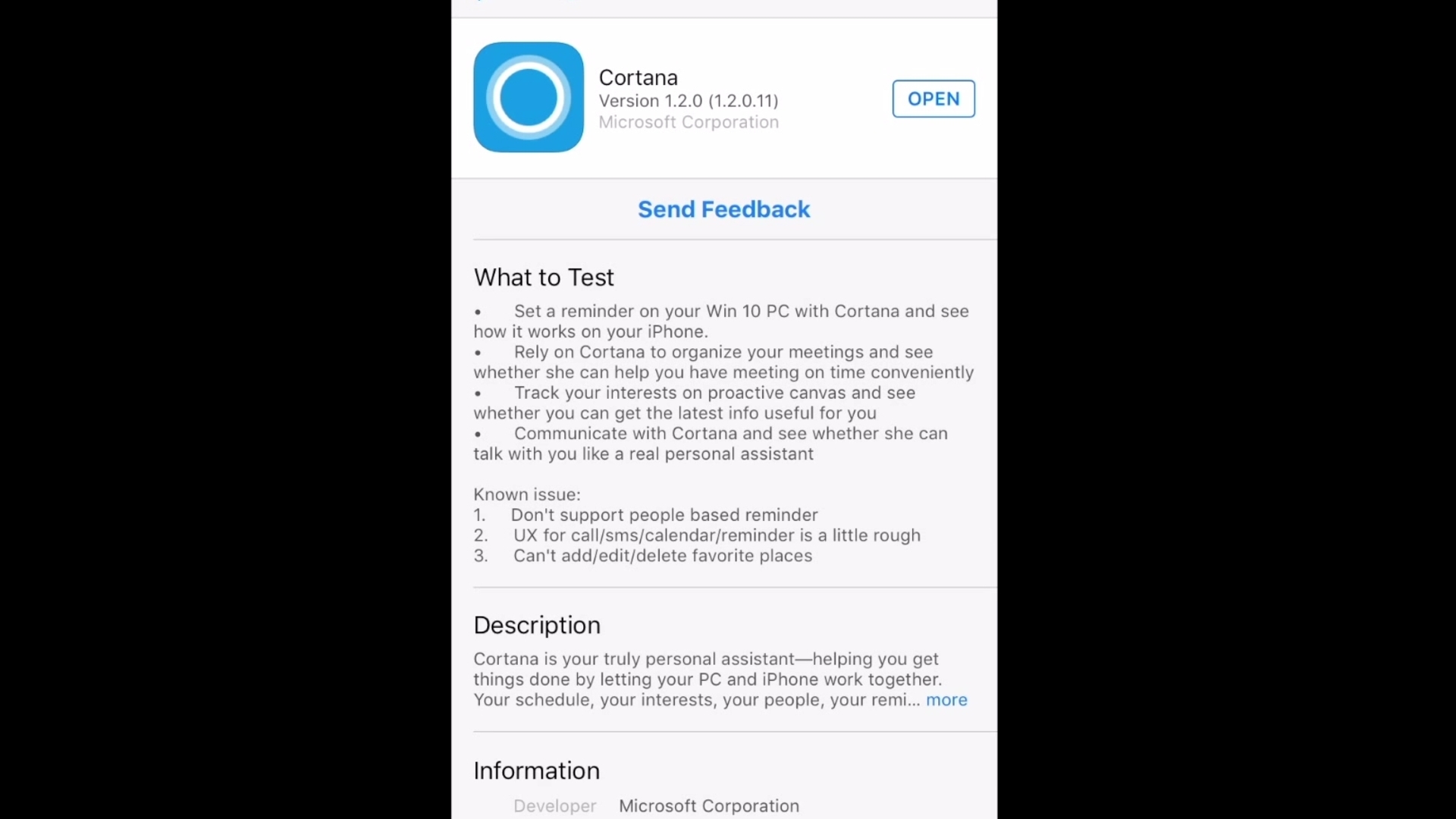 Cortana für iOS