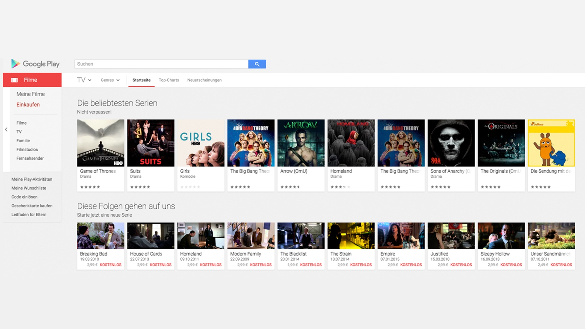 Google Play Store Filme & Serien