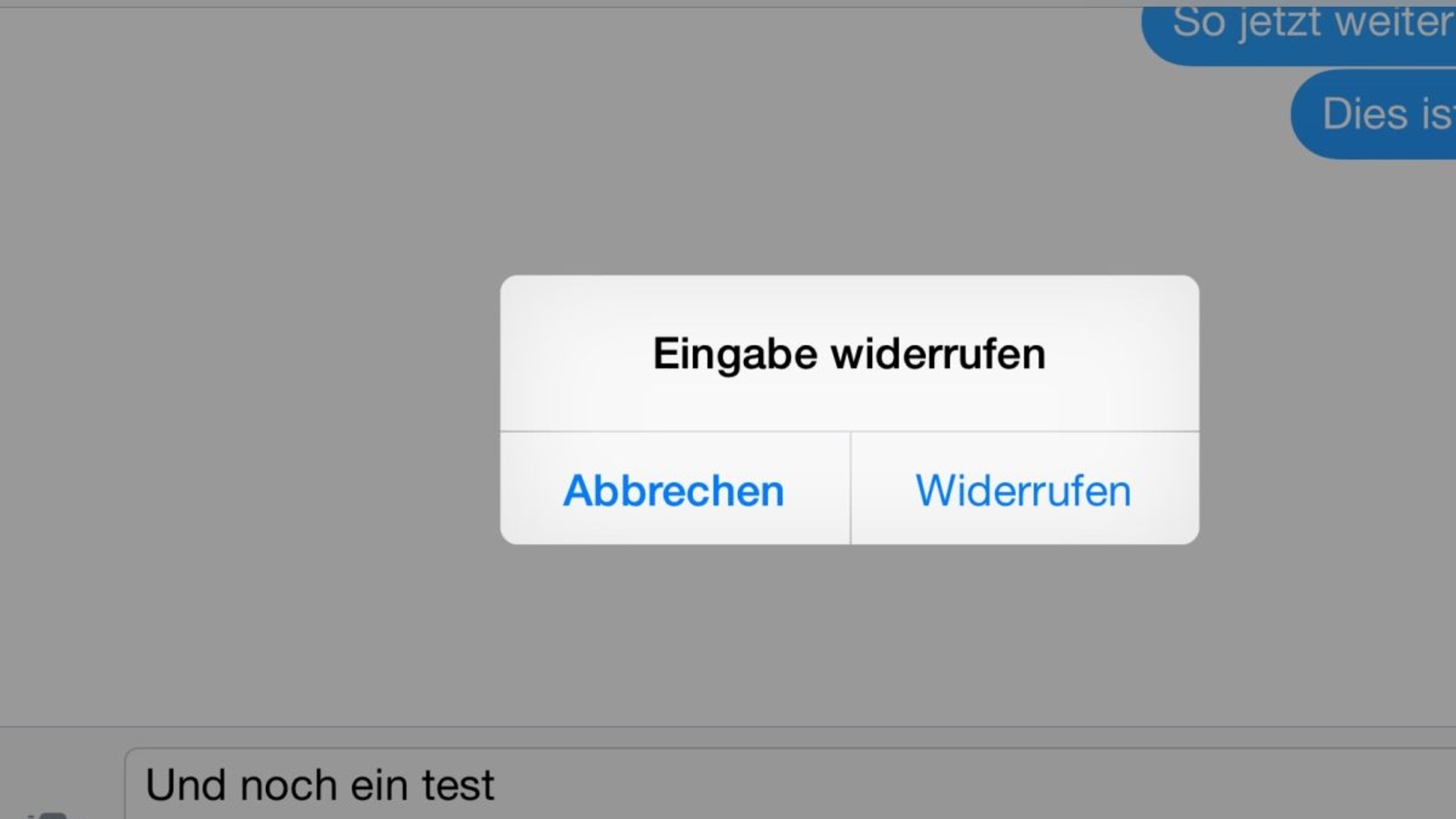 Eingabe Widerrufen iOS 8.4 iPhone 6 Plus