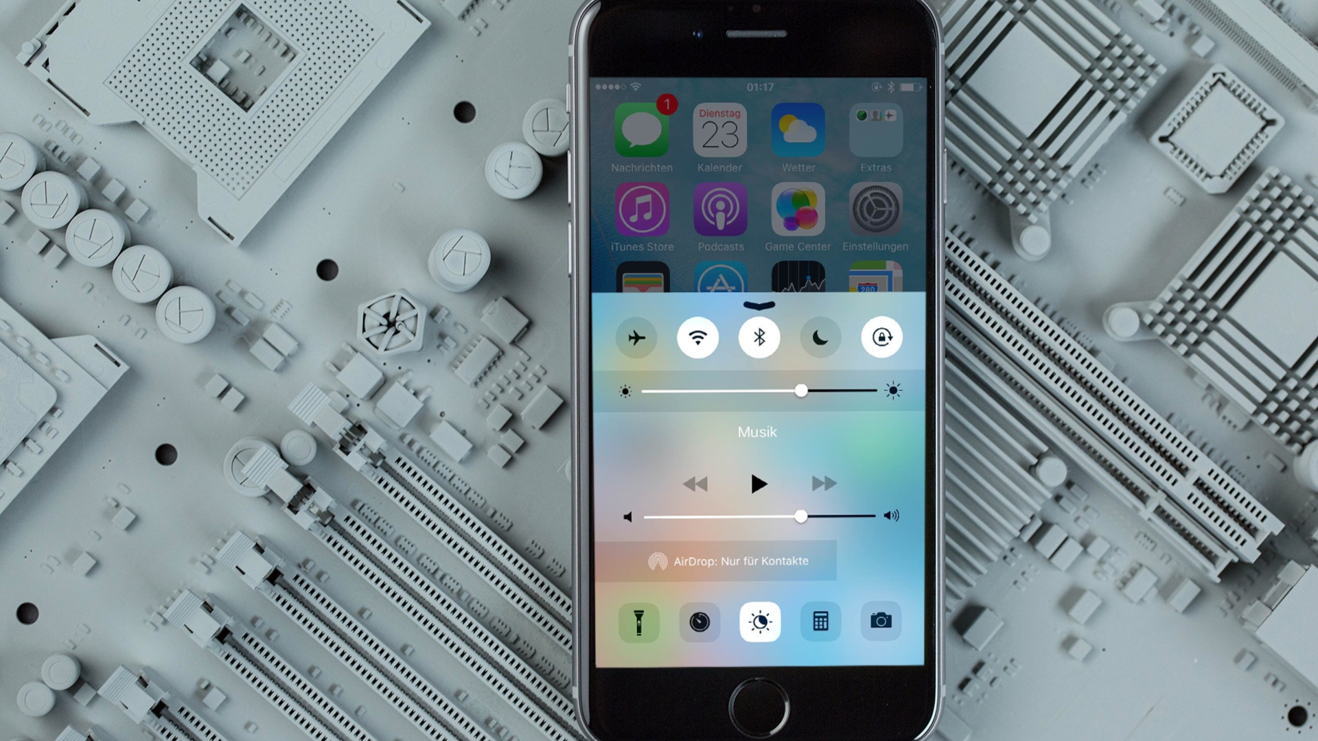 iOS 9.3 Beta 4: Ein neues Logo für Night Shift im Kontrollzentrum. iOS 9.3 Beta 4: Ein neues Logo für Night Shift im Kontrollzentrum.