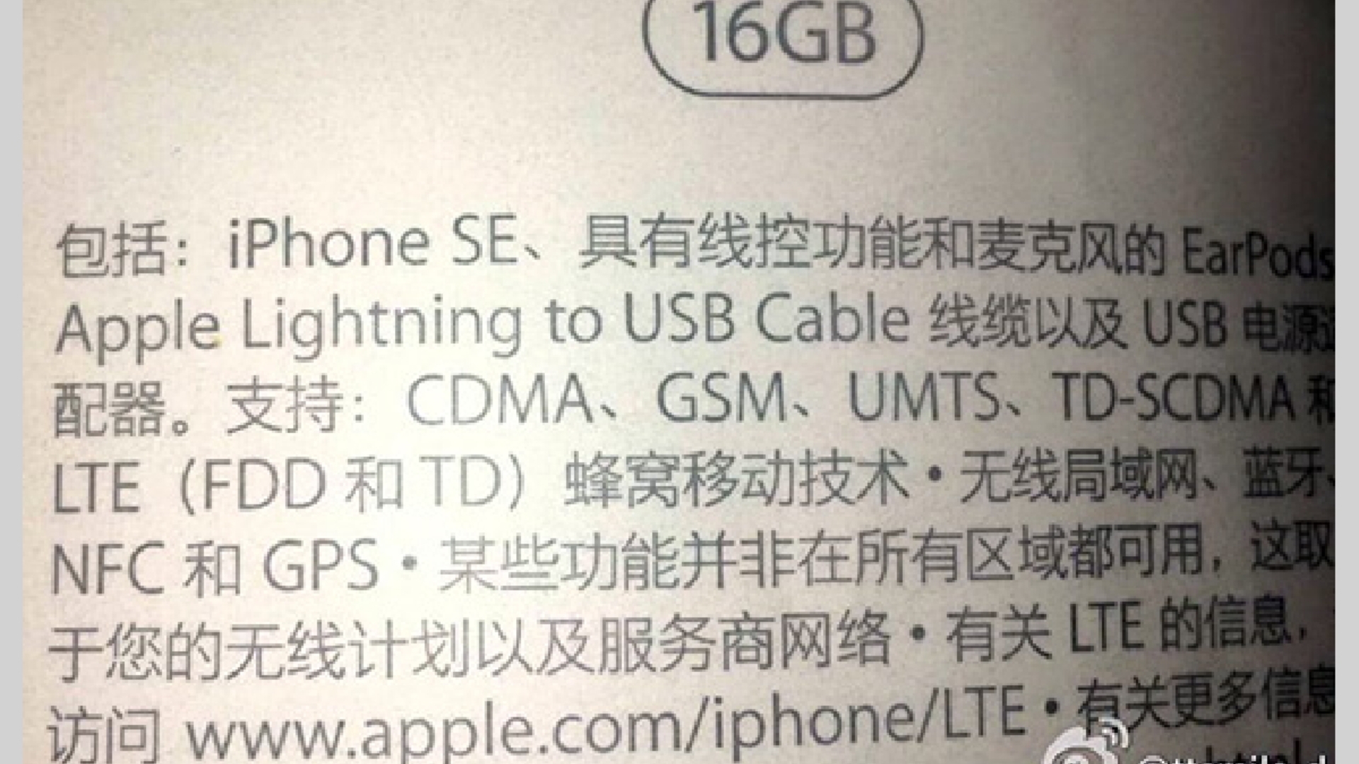 iPhone 5SE iPhone SE Packung Leak