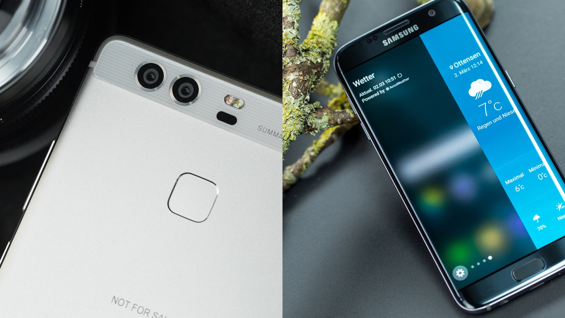 Das Huawei P9 und das Galaxy S7 Edge