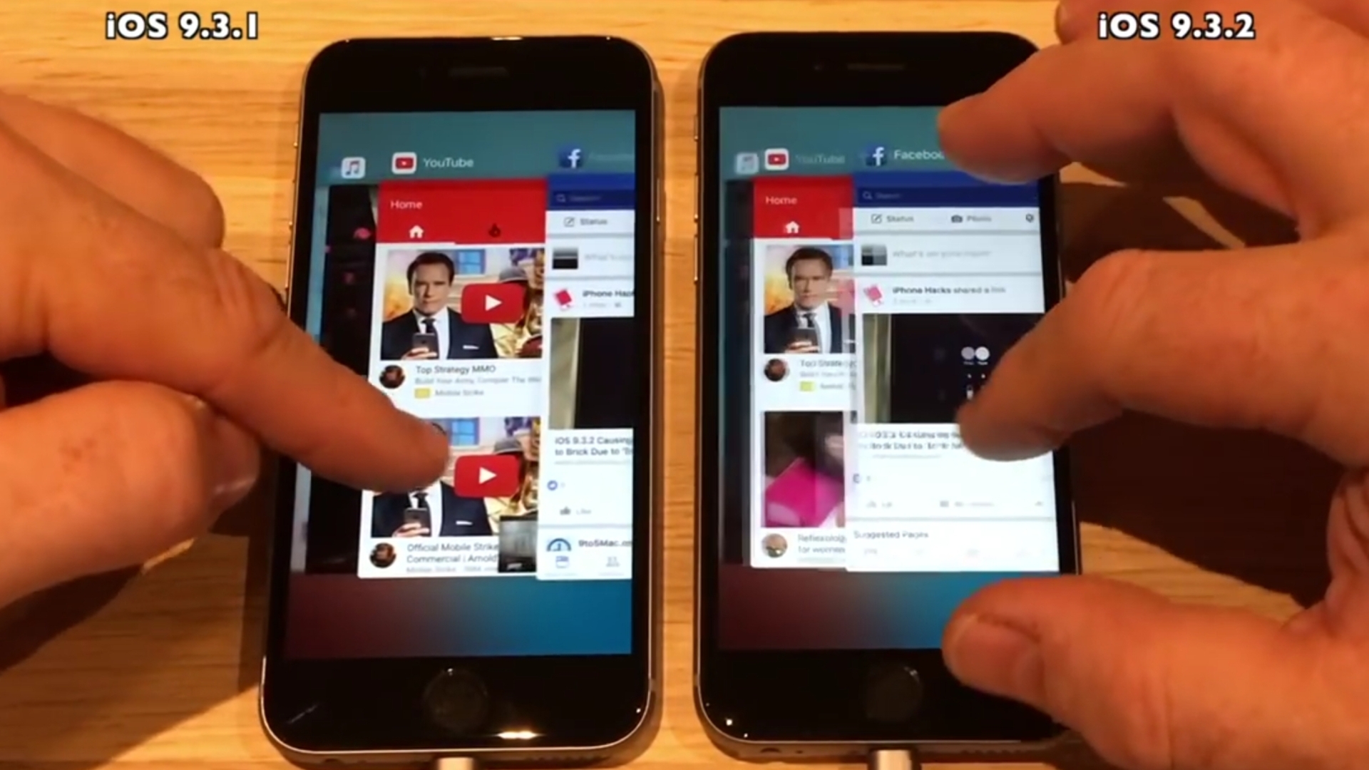 iOS 9.3.2 iPhone 6s Vergleich iOS 9.3.2 iPhone 6s Vergleich
