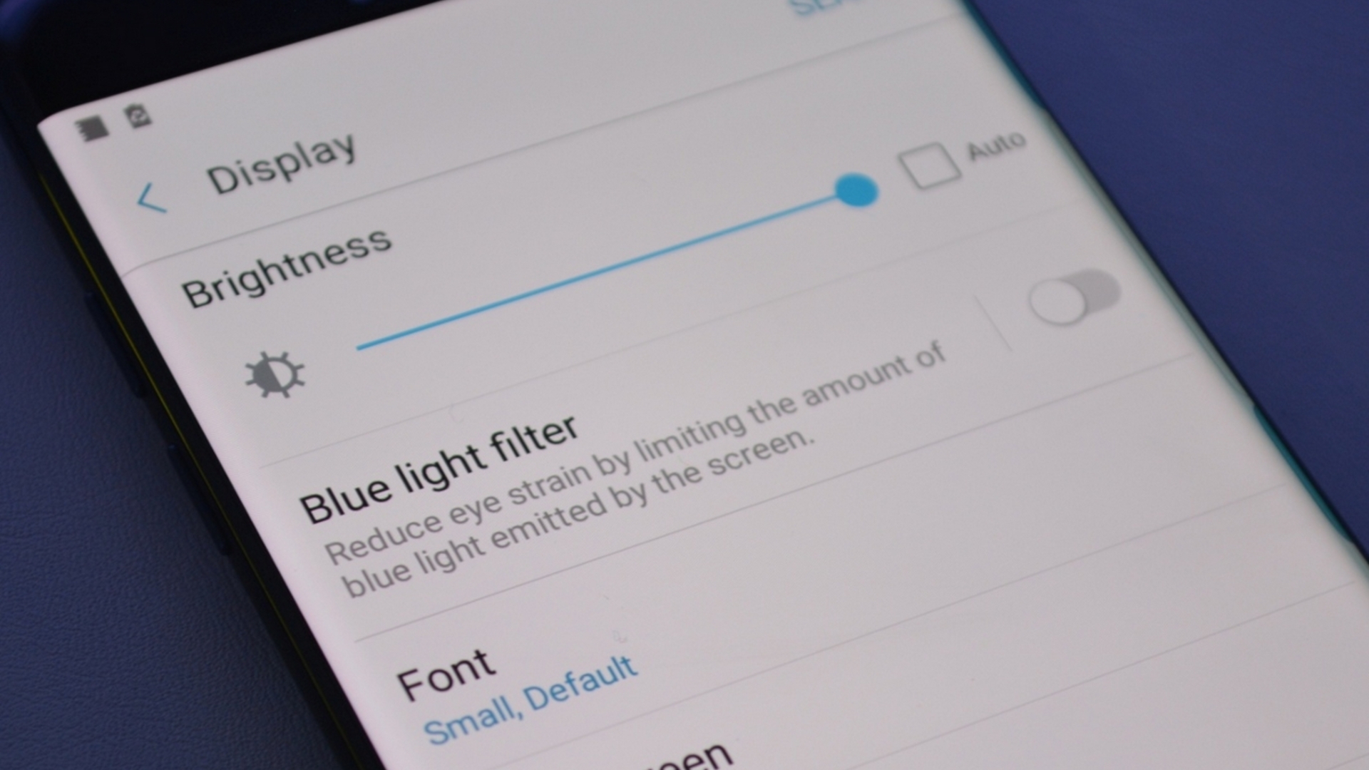 Galaxy Note 7 Blaulichtfilter Nachtmodus