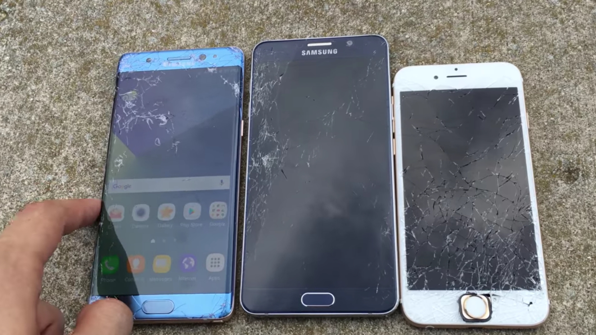 Galaxy Note 7 Note 5 iPhone 6s Droptest