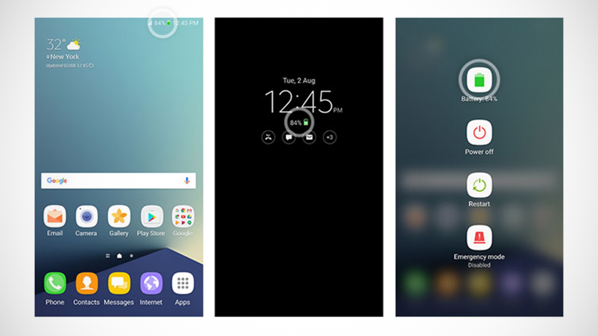 Samsung Galaxy Note7 Batterie Screens Samsung Galaxy Note7 Batterie Screens