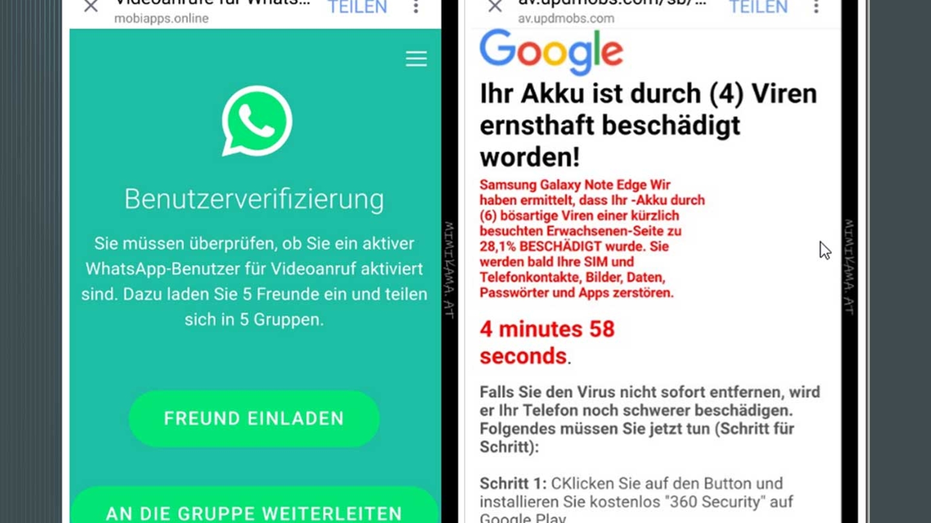 Betrüger versuchen Euch über WhatsApp einen Virus auf das Smartphone zu schleusen