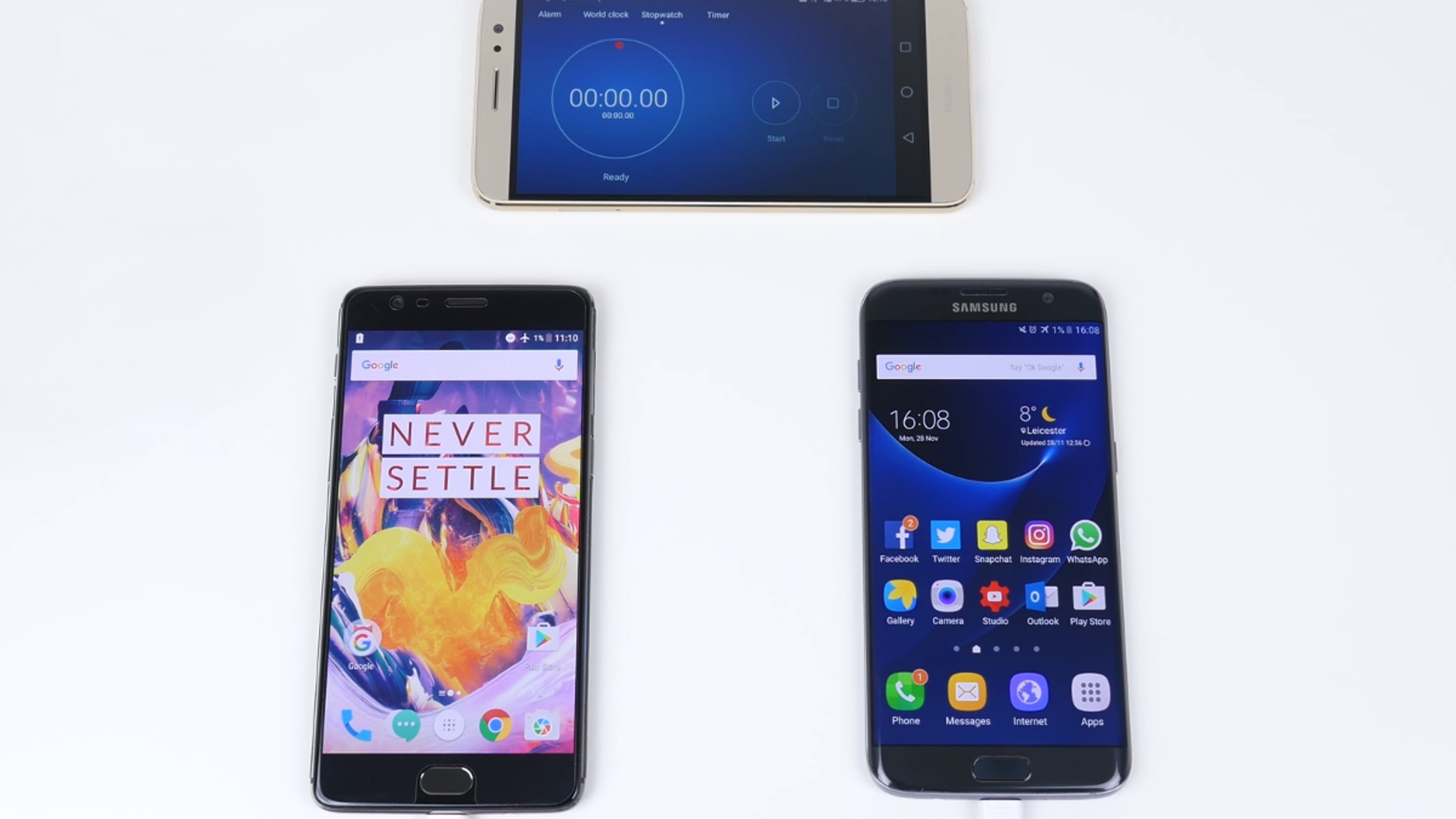 OnePlus 3T vs Galaxy S7 Akku Laden OnePlus 3T vs Galaxy S7 Akku Laden
