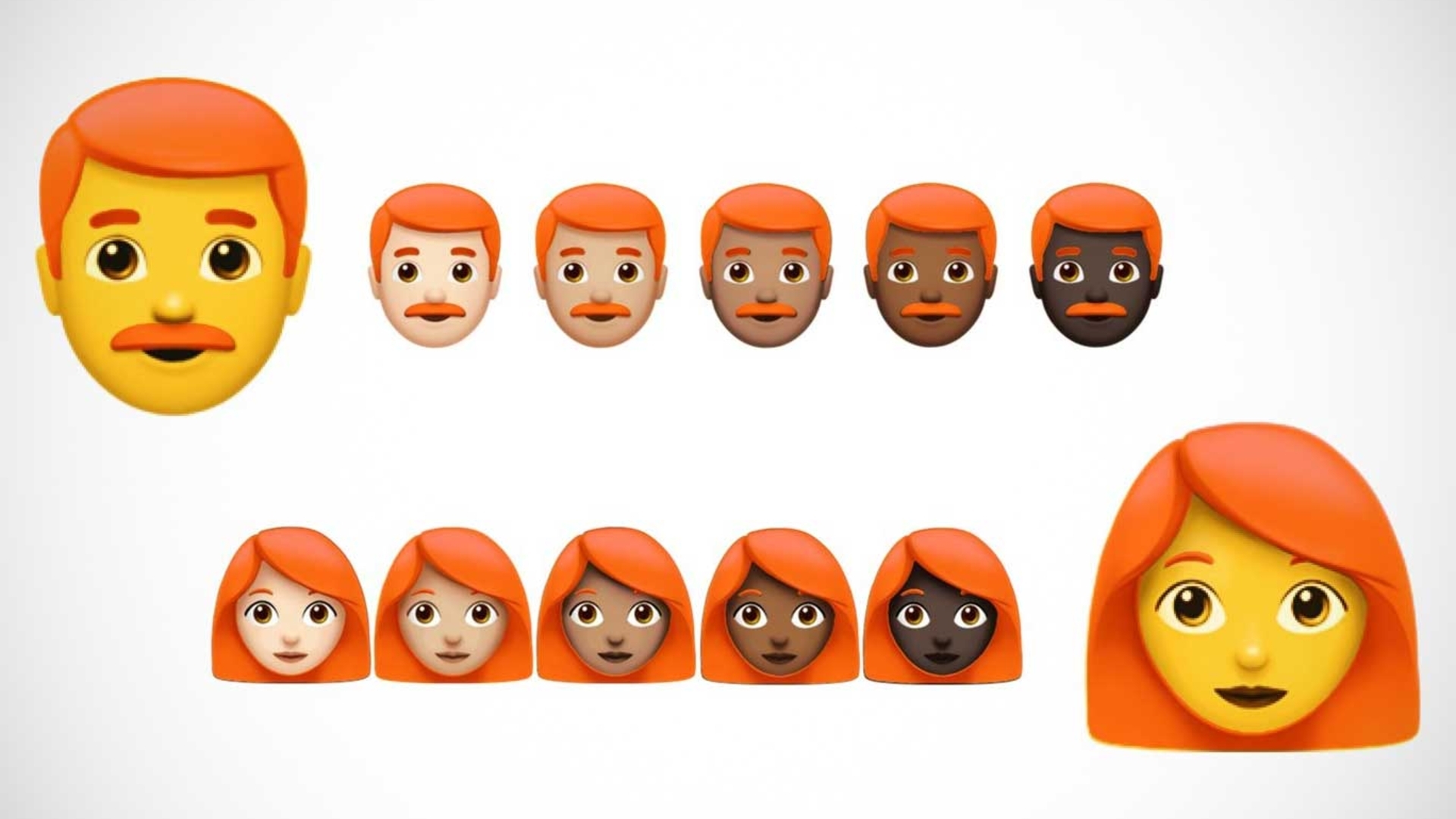 Dieser Mockup zeigt rootharige Emojis Dieser Mockup zeigt rootharige Emojis