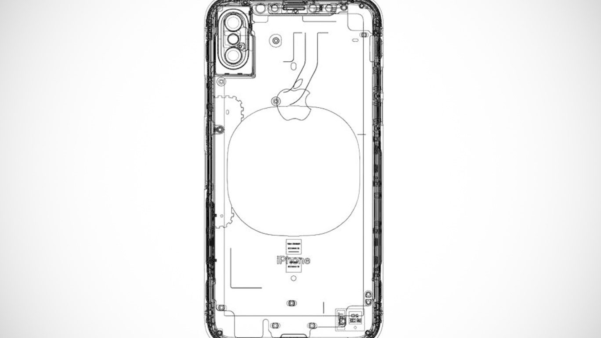 Diese Zeichnung soll die Rückseite des iPhone 8 zeigen Diese Zeichnung soll die Rückseite des iPhone 8 zeigen