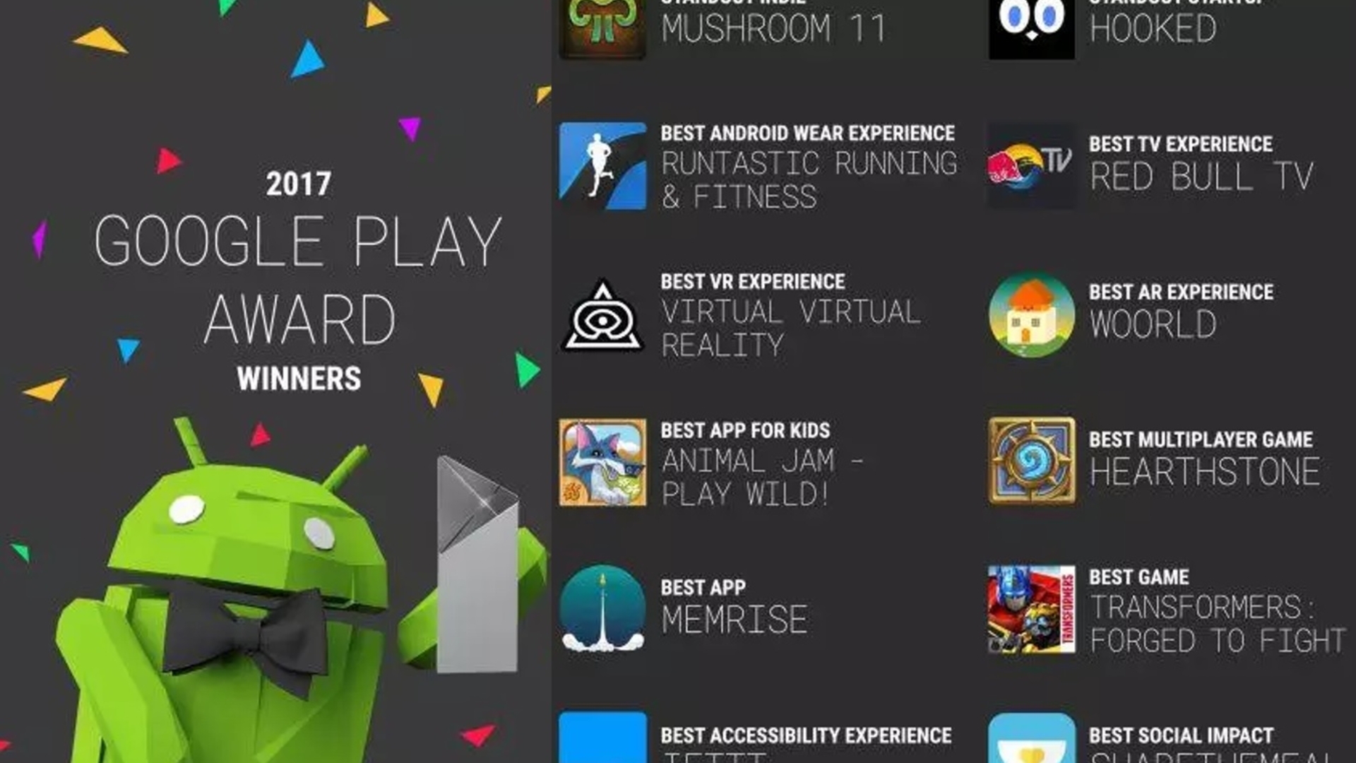 Google Play Awards 2017