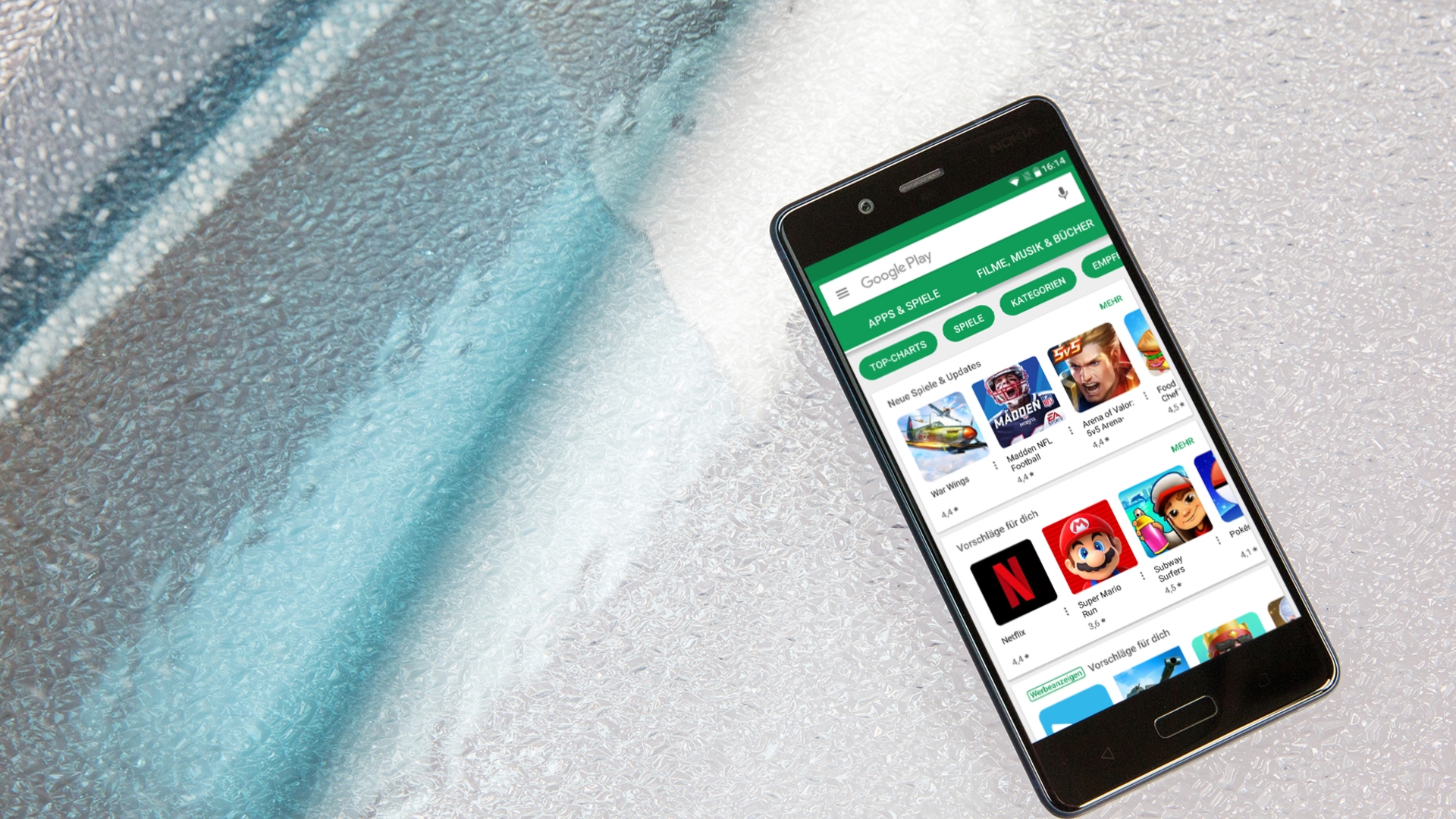 Nokia 8 Der Google Play Store auf einem Nokia 8