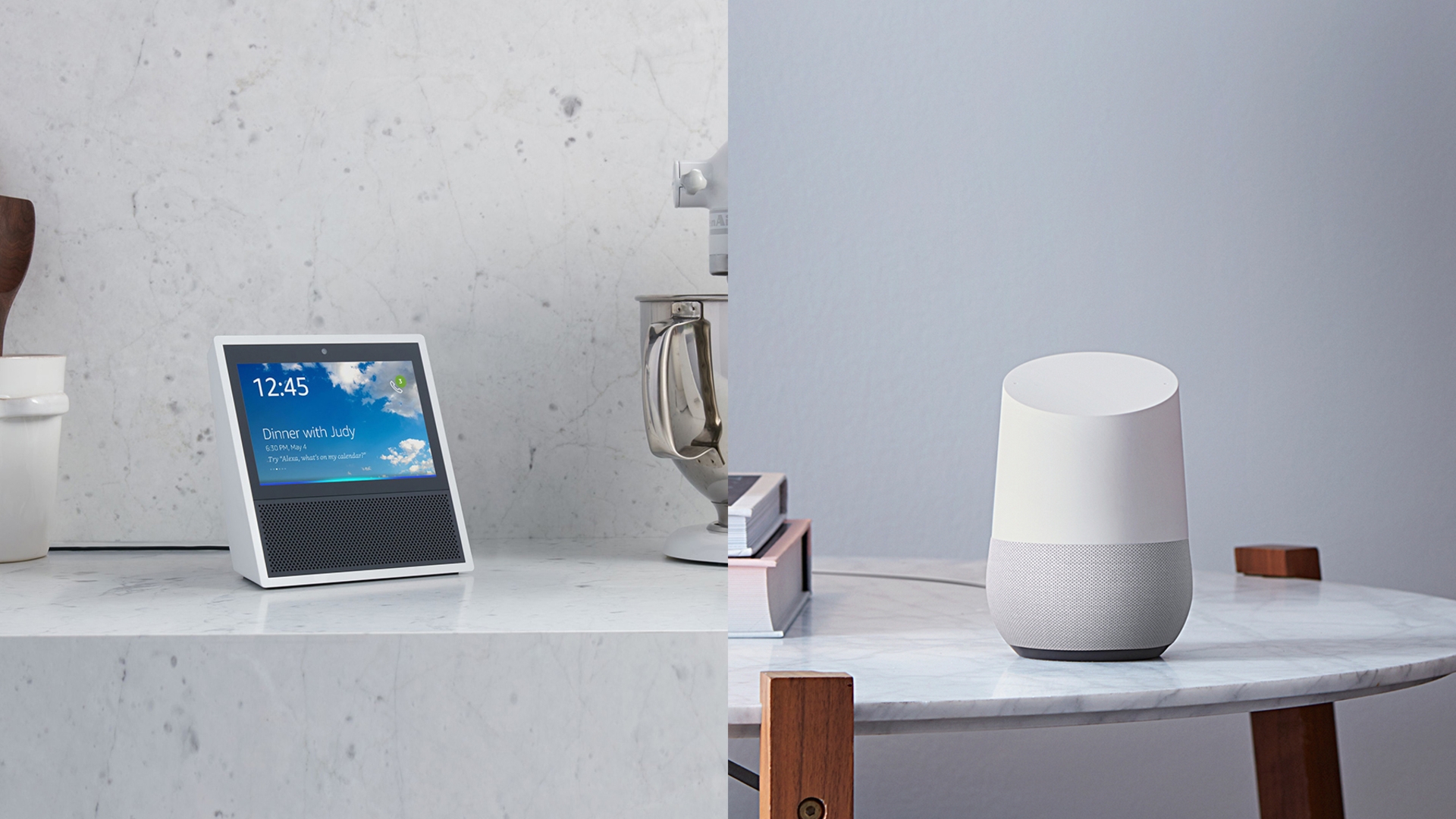 Amazon Echo Show, Google Home Amazon Echo Show und Google Home