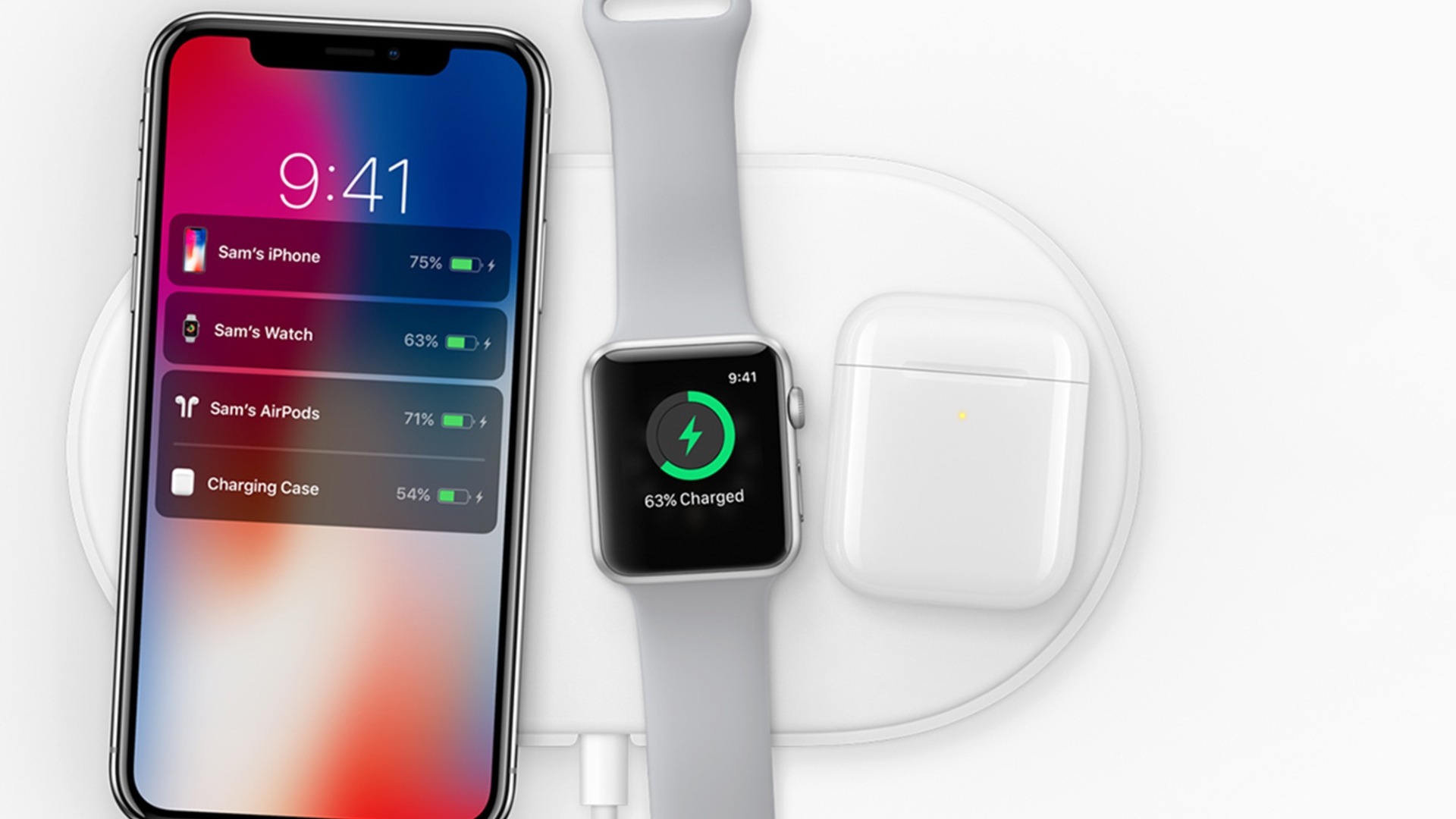 Apple AirPower mit iPhone X, Apple Watch und AirPods