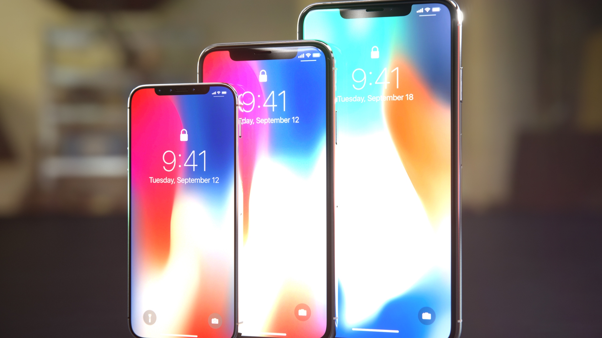 Images of iPhone XS + iPhone X + iPhone XL