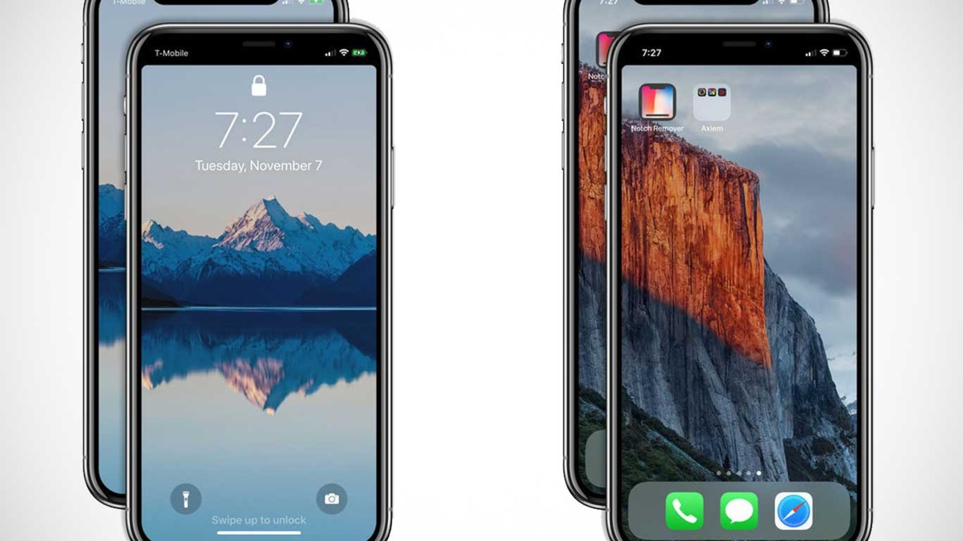Die App "Notch Remover" verändert das Wallpaper beim iPhone X Die App "Notch Remover" verändert das Wallpaper beim iPhone X