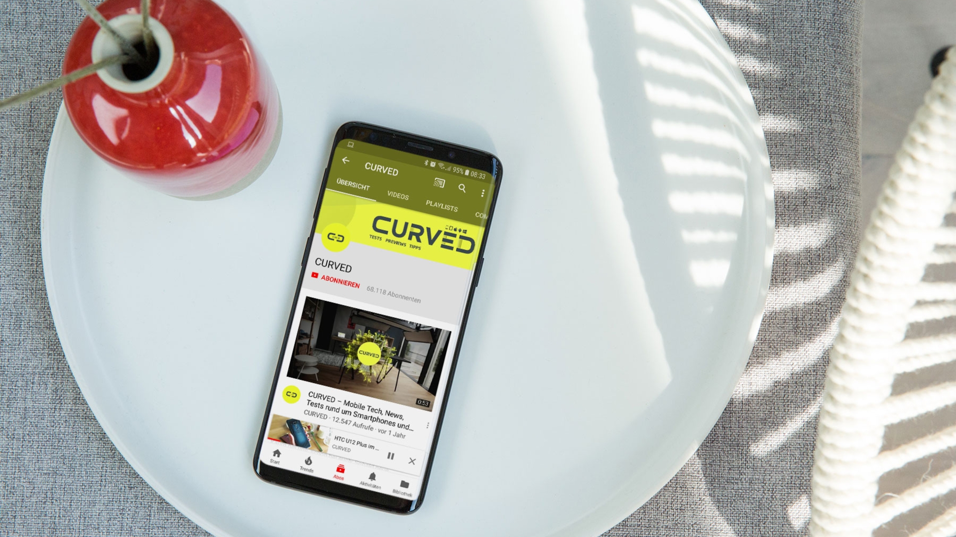 Samsung Galaxy S9, YouTube, Curved YouTube auf Galaxy S9