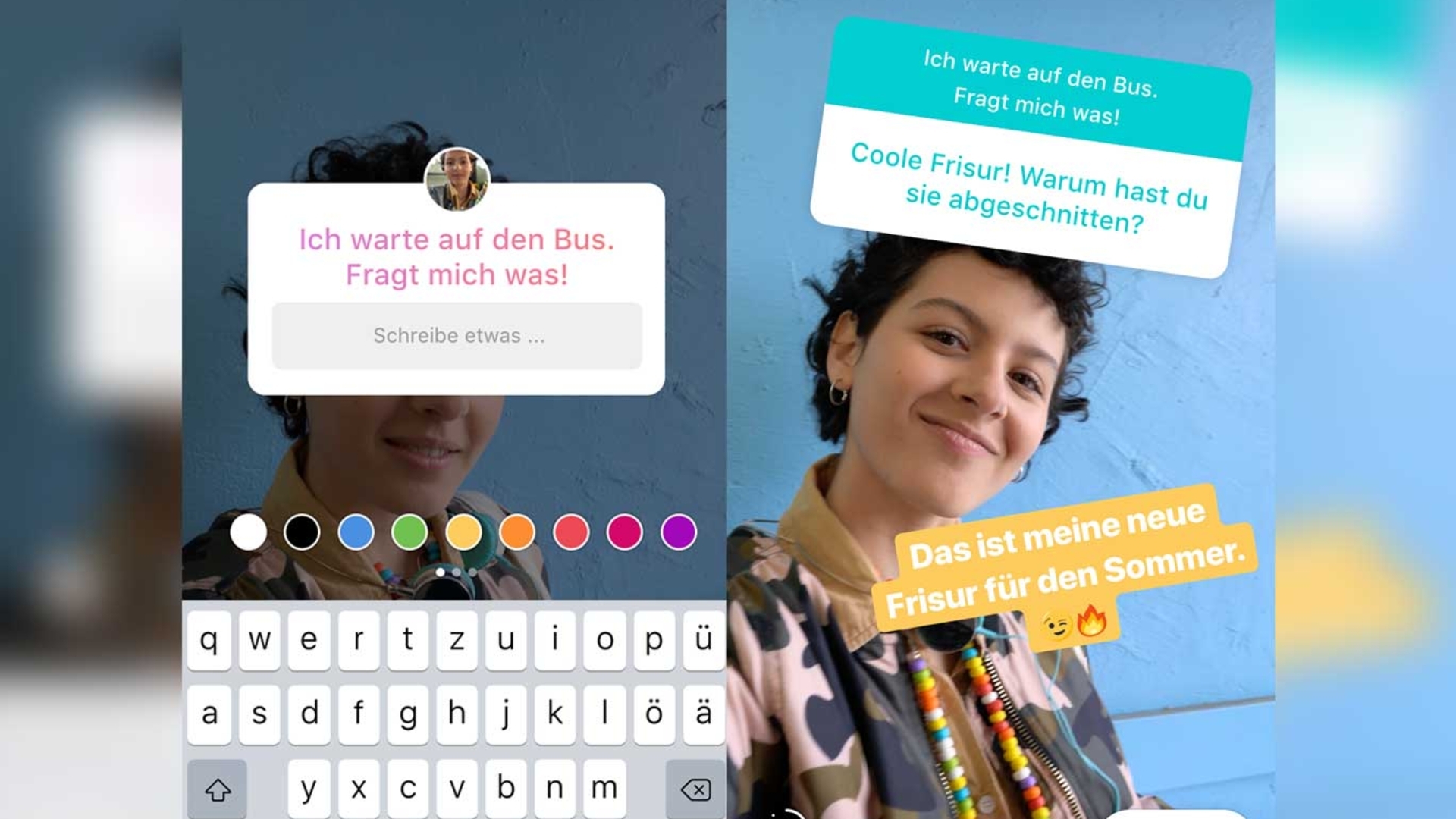 In Instagram Stories könnt ihr mit Sticker auf Fragen antworten