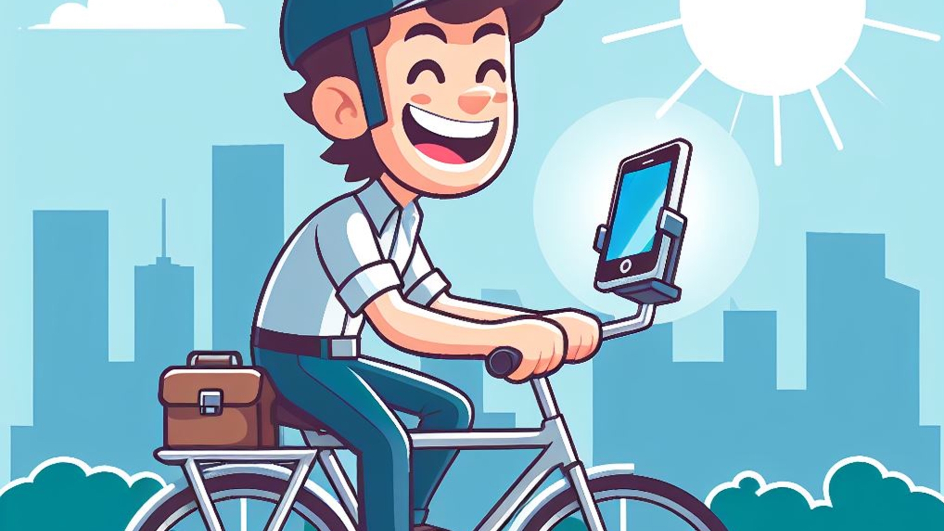 Bei der Handynutzung auf dem Fahrrad müssen beide Hände am Lenker bleiben Handynutzung auf dem Fahrrad