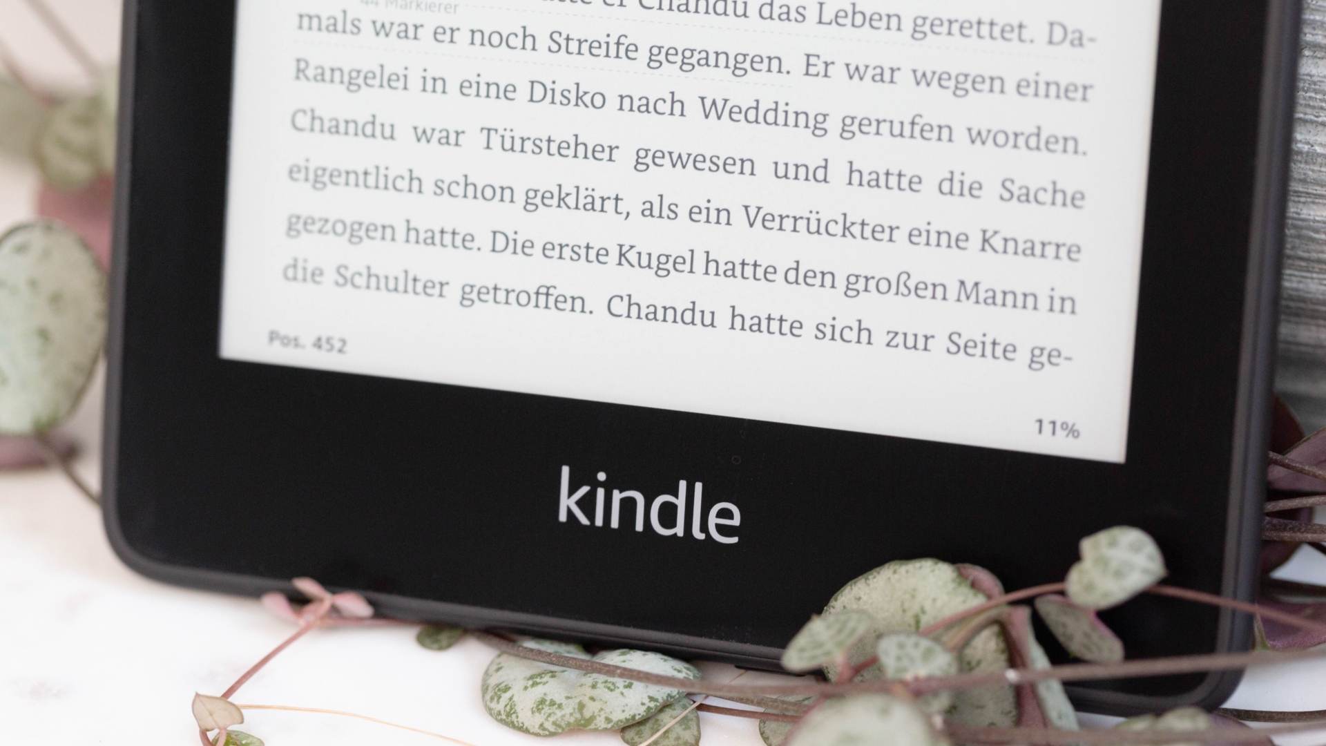 Der KindlePaperwhite in der Nahaufnahme.