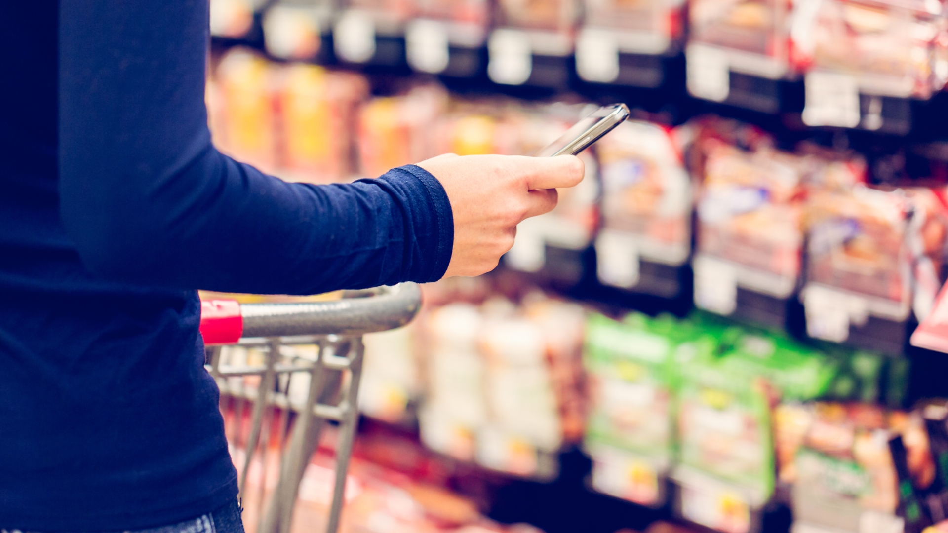 Supermarkt, Regal, Smartphone, Einkaufen