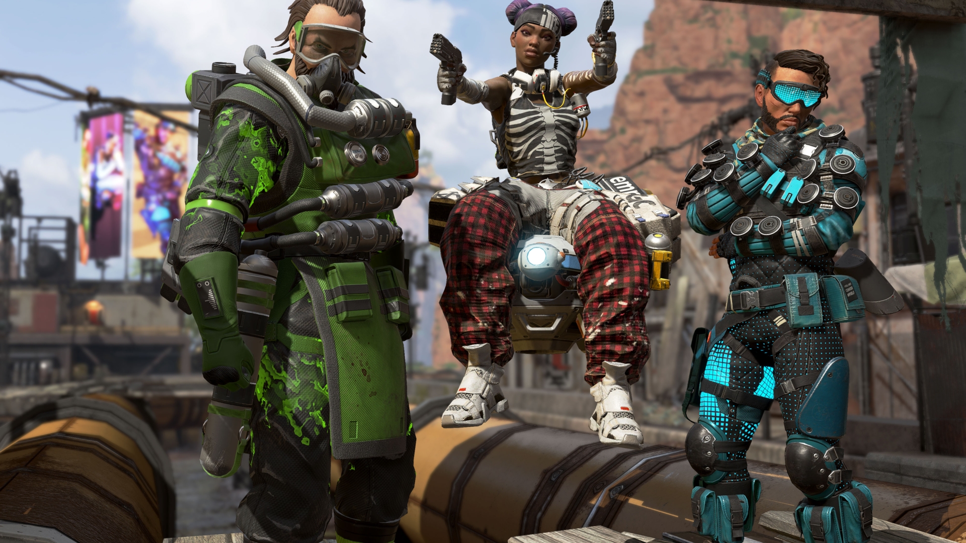 Apex-Legends-Charaktere Drei Charaktere aus Apex Legends