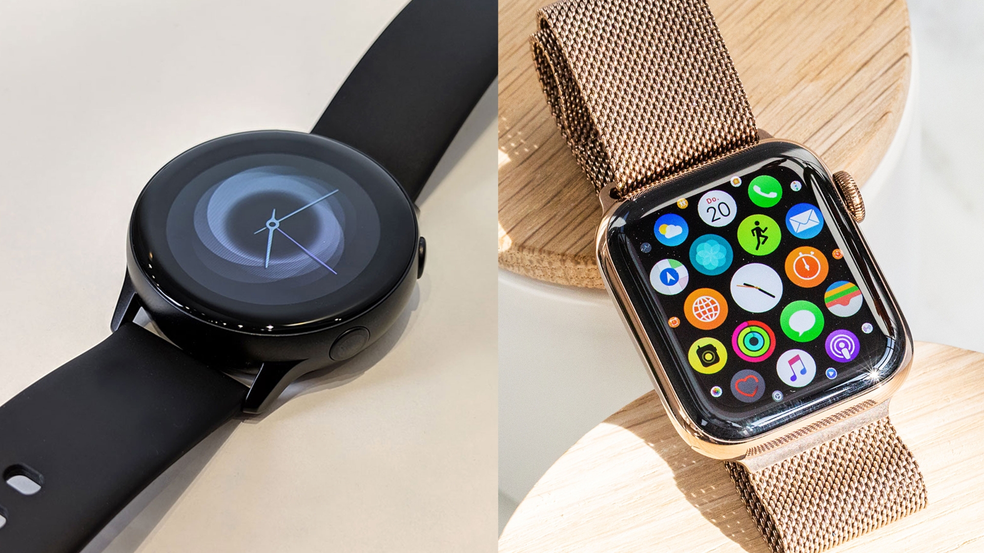 Galaxy Watch Active und Apple Watch Series 4 Galaxy Watch Active und Apple Watch Series 4