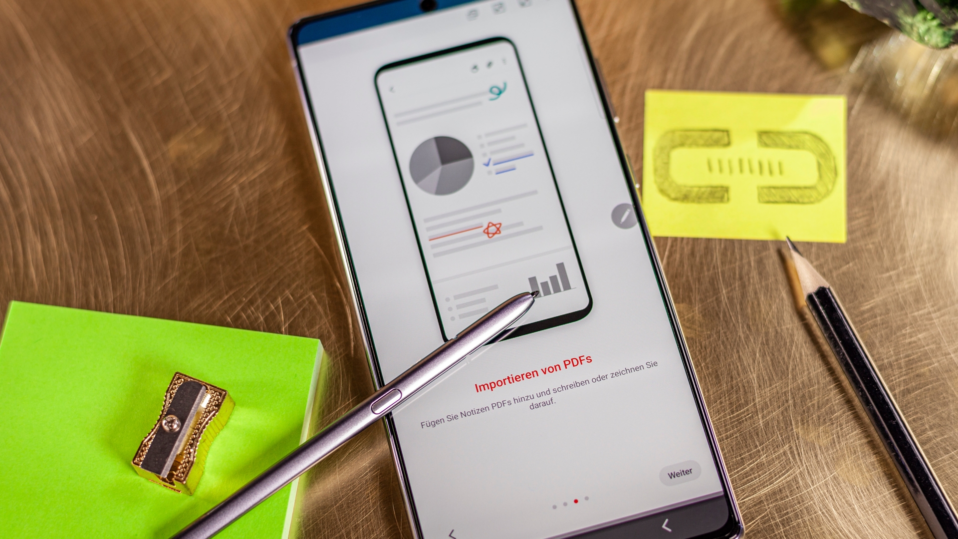 Kurzanleitung der PDF-Import-Funktion auf dem Samsung Galaxy Note 20.