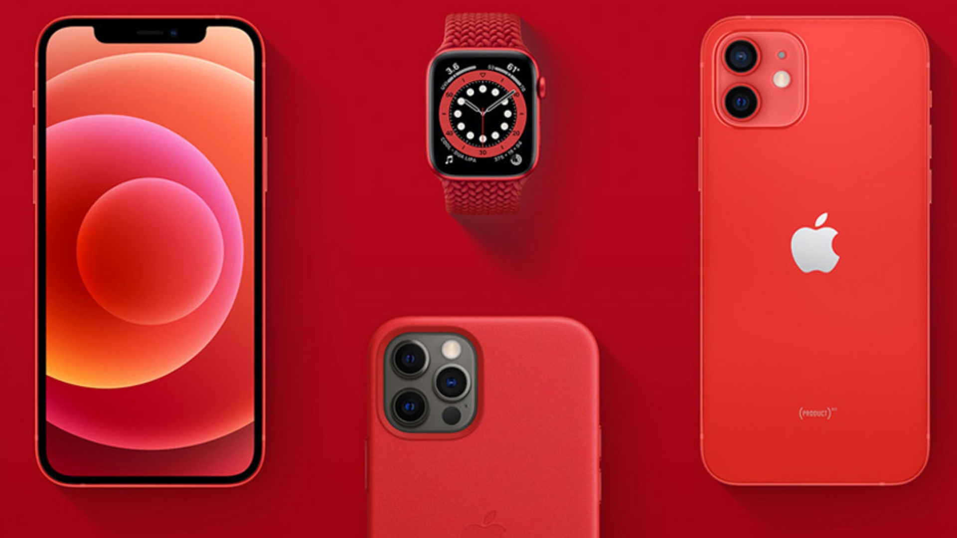 iPhone 12 (Pro) und Apple Watch in Rot iPhone 12 Rot Apple Watch Rot