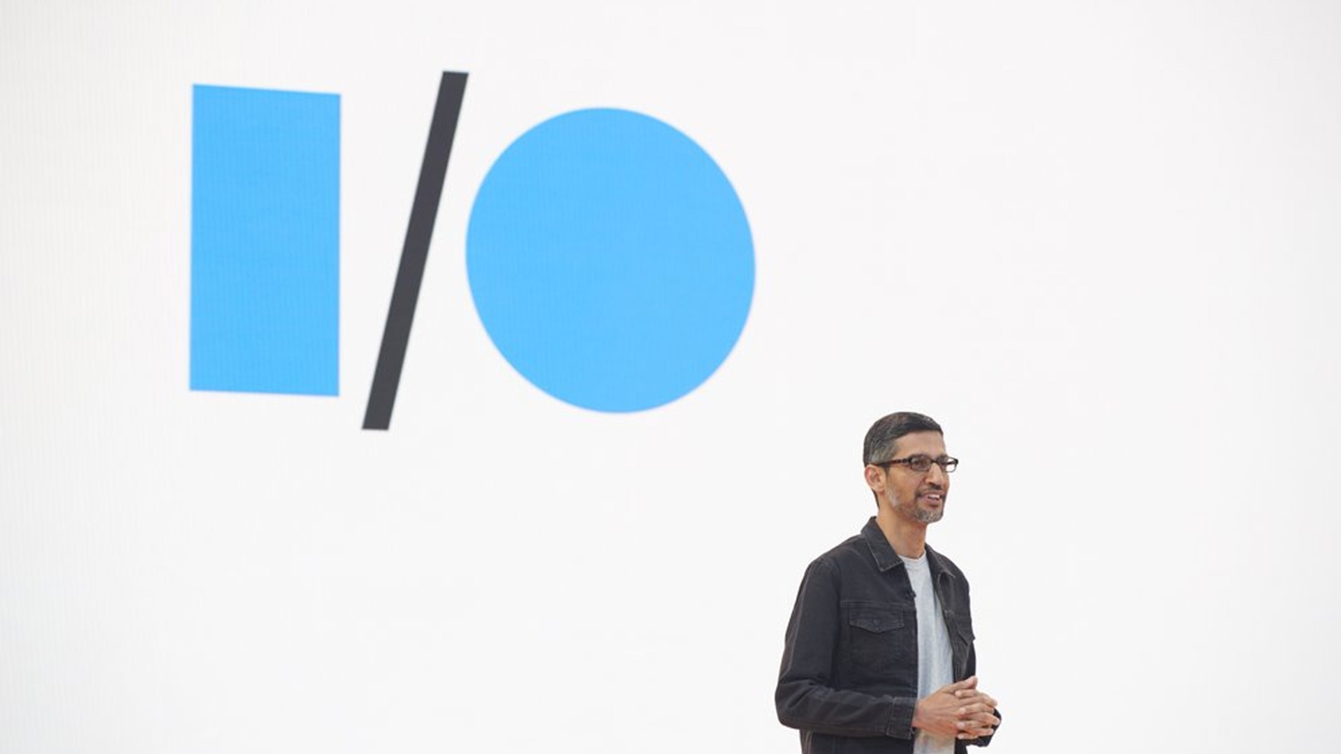 Auf der Google I/O präsentiert das Unternehmen jährlich neue Produkte Sundar Pichai auf der Google I/O