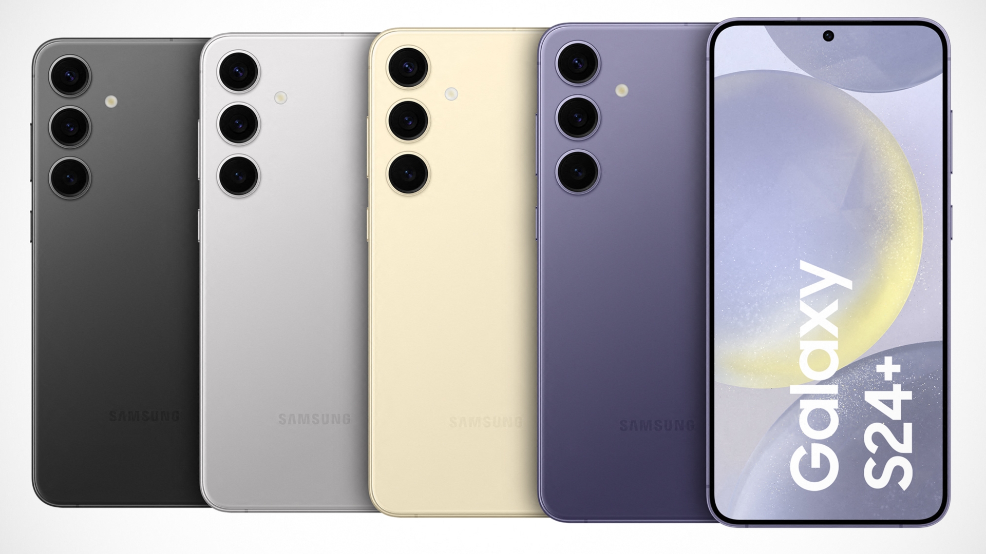 Das Galaxy S25+ soll schlanker ausfallen als das Galaxy S24+ (Bild) Galaxy S24+ in der vier Standardfarben