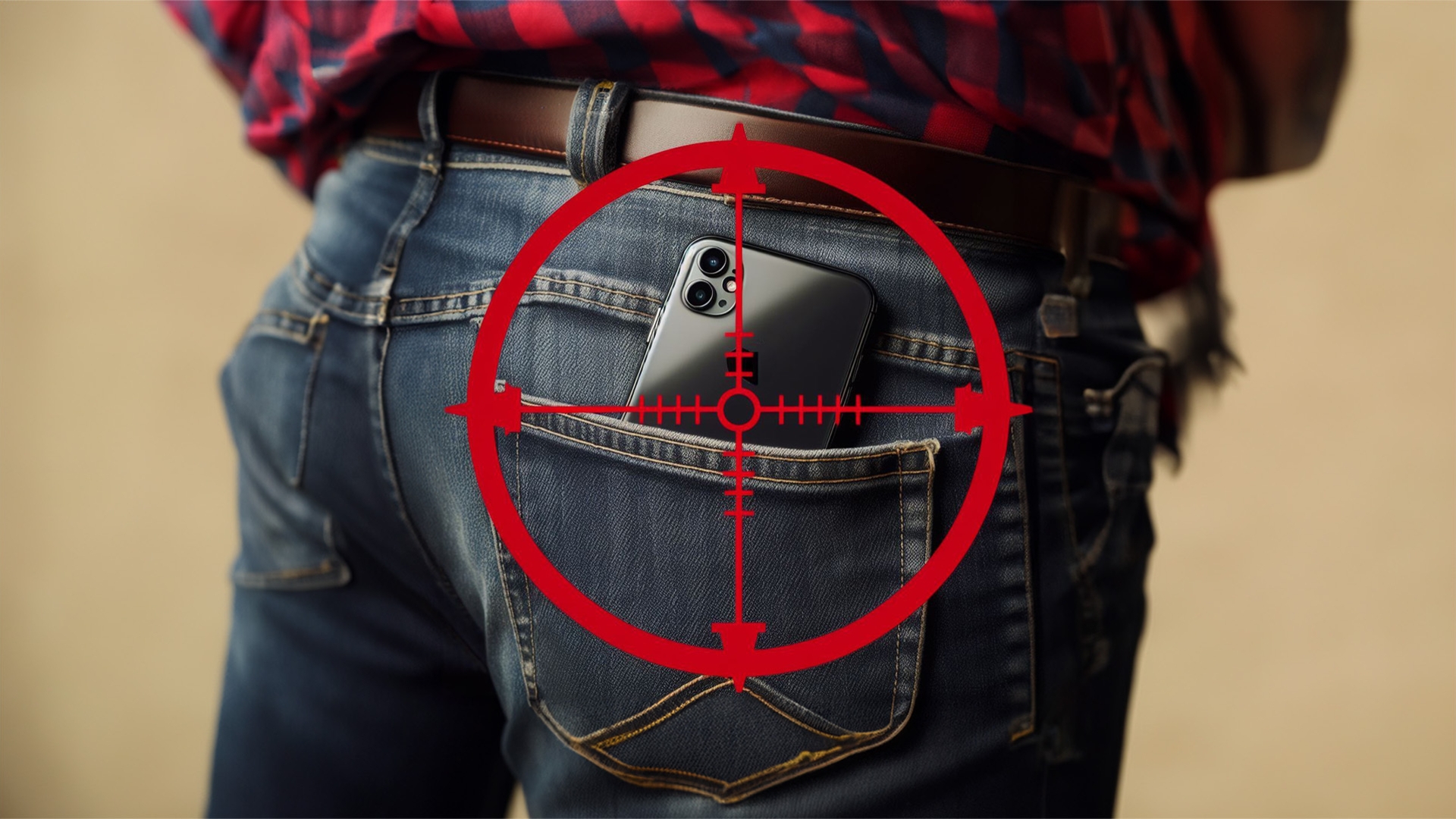 Das iPhone im Visier von Spionage-Software – Apple verschickt offizielle Warnungen iPhone in Hosentasche mit Zielkreuz