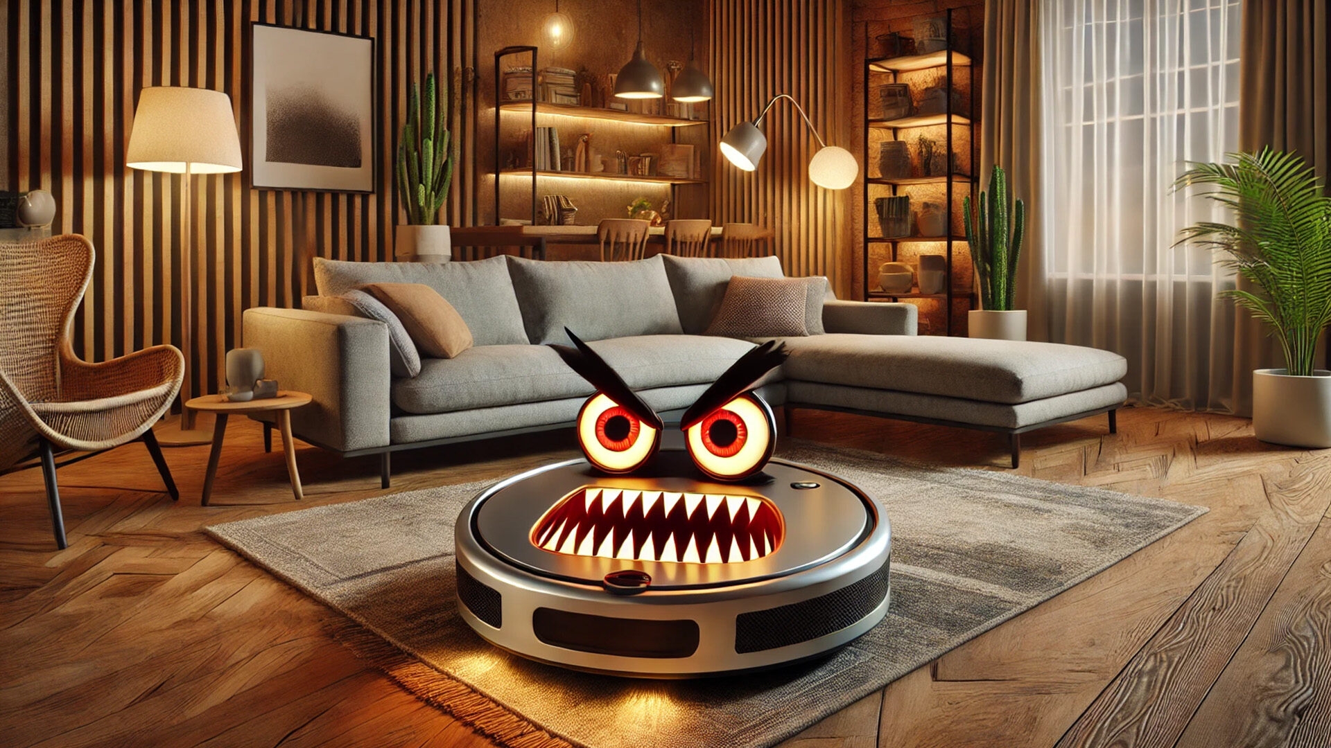 Saugroboter können offenbar auch richtig unangenehm werden Saugroboter mit bösen Augen