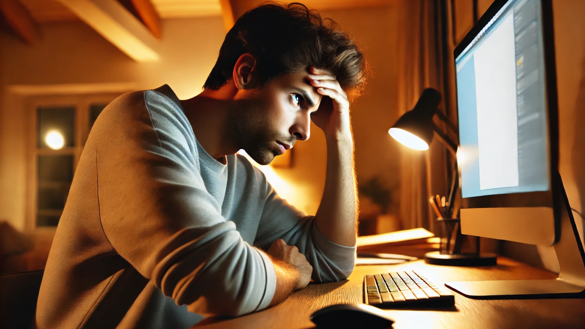 Mit Steuer-Apps kann man sich viel Stress vor dem PC ersparen Steuer-Apps 2025 Person vor dem Computer