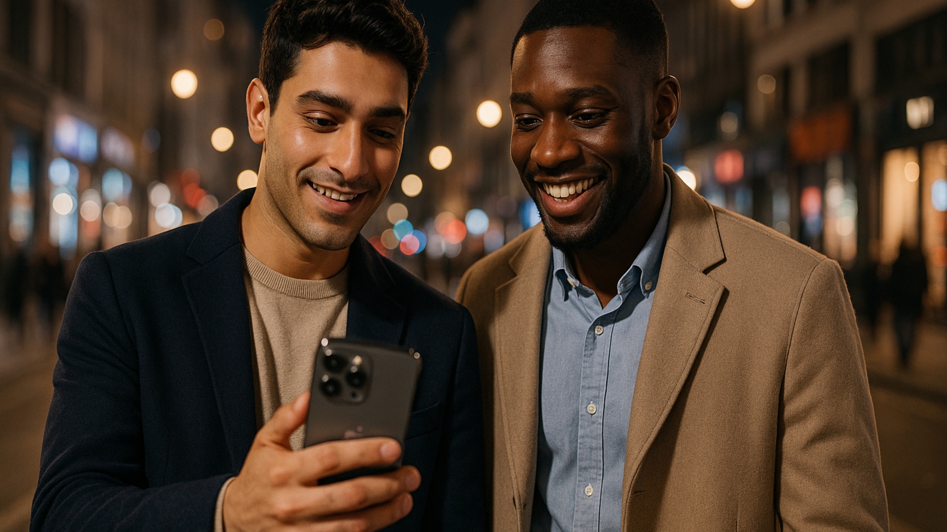 Zwei Männer mit einem Smartphone