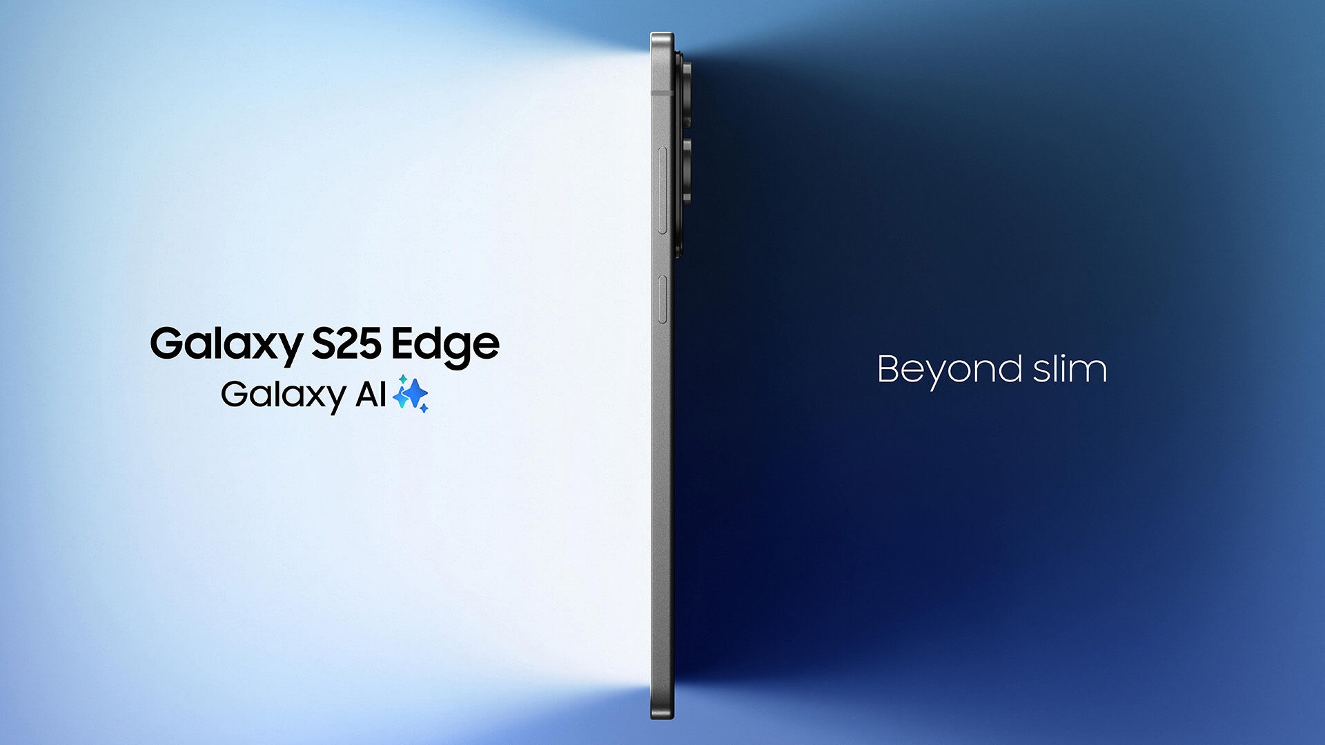 Das Samsung Galaxy S25 Edge ist da. Hier seht ihr schon, wie dünn das neue Modell ist. Galaxy S25 Edge Ankündigung