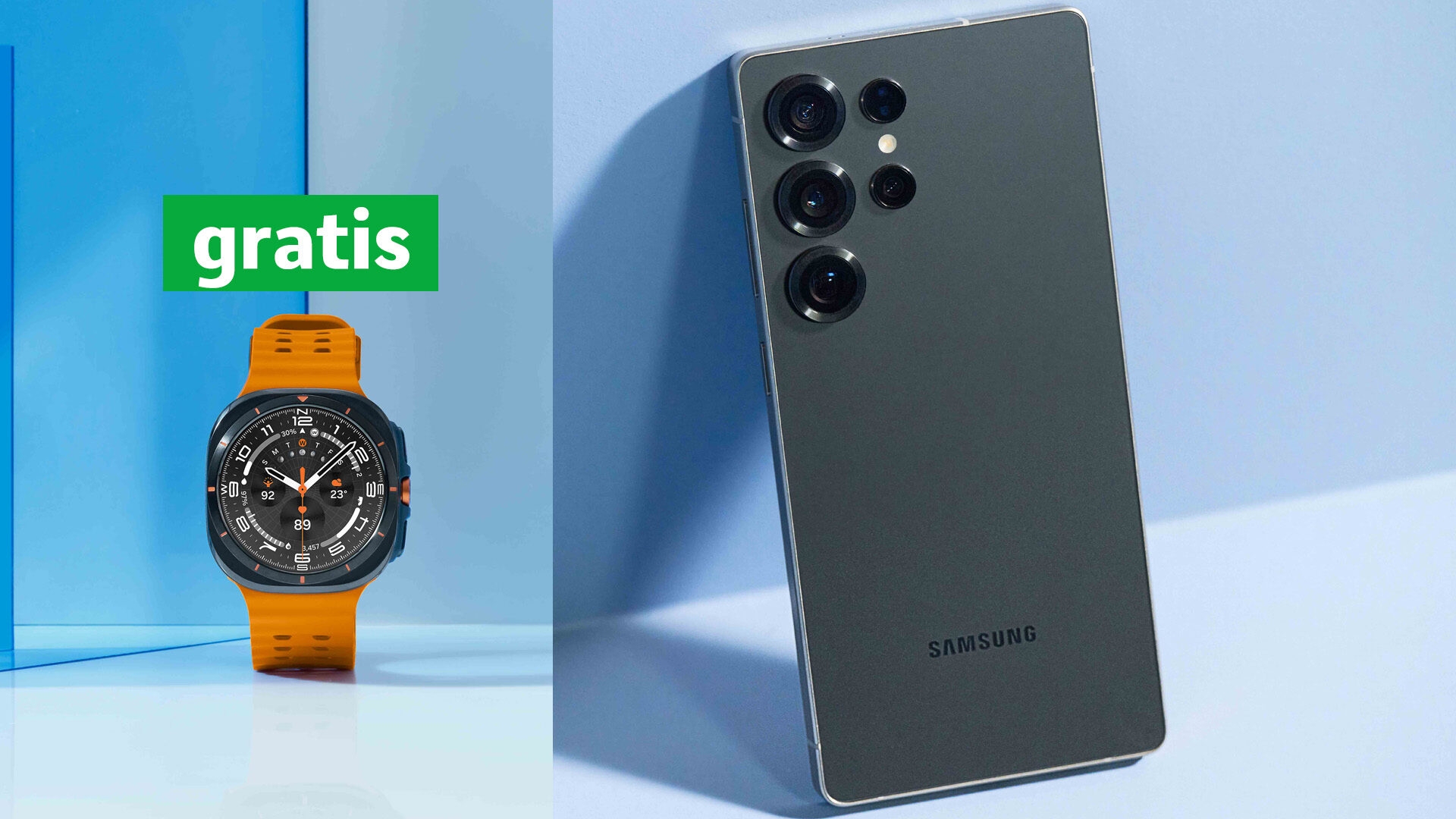 Galaxy S25 Ultra mit Watch Ultra gratis auf einem Bild