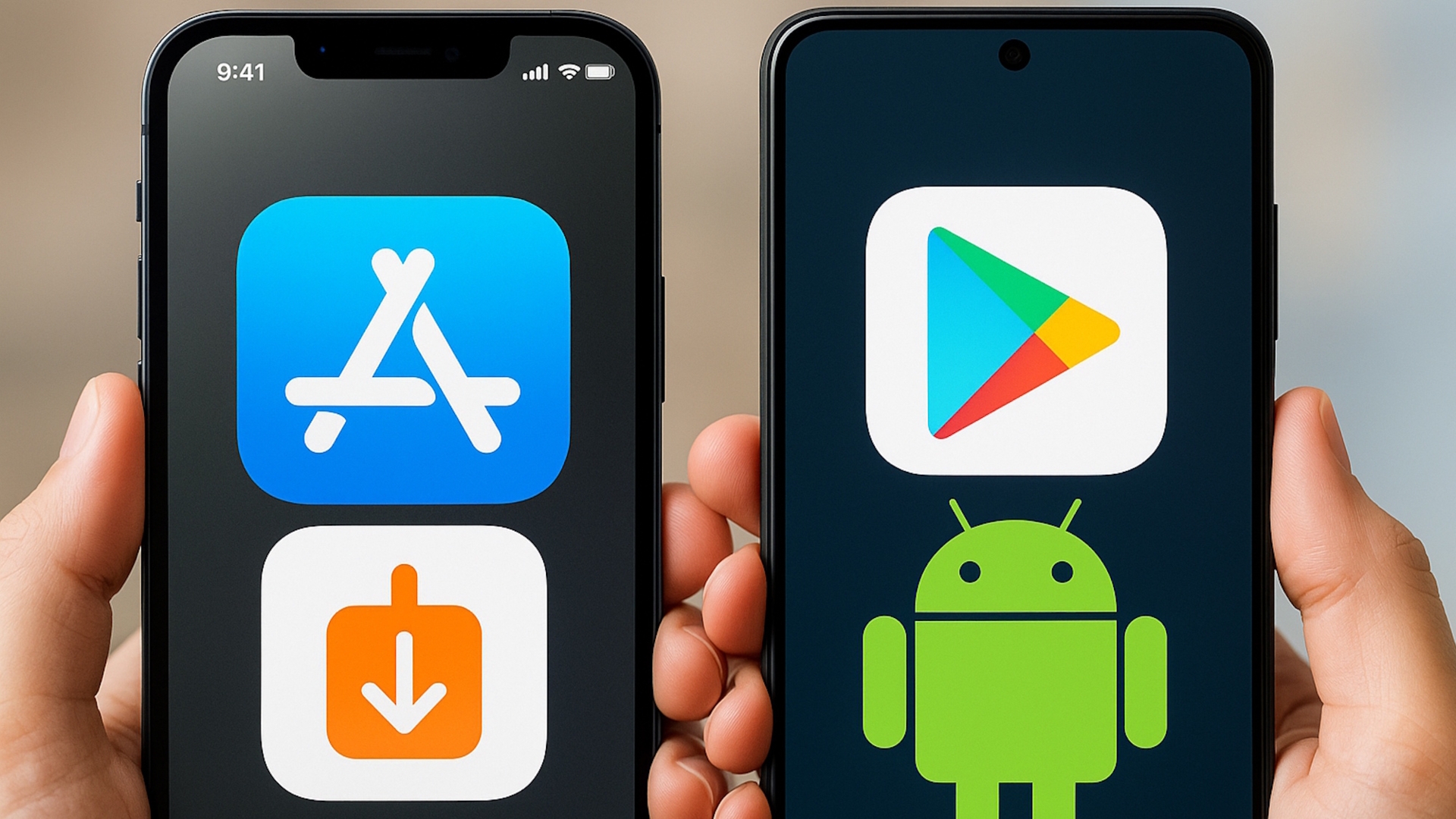 Wie bei Android: iOS lässt jetzt auch Downloads ohne App Store zu (Symbolbild) iOS vs Android
