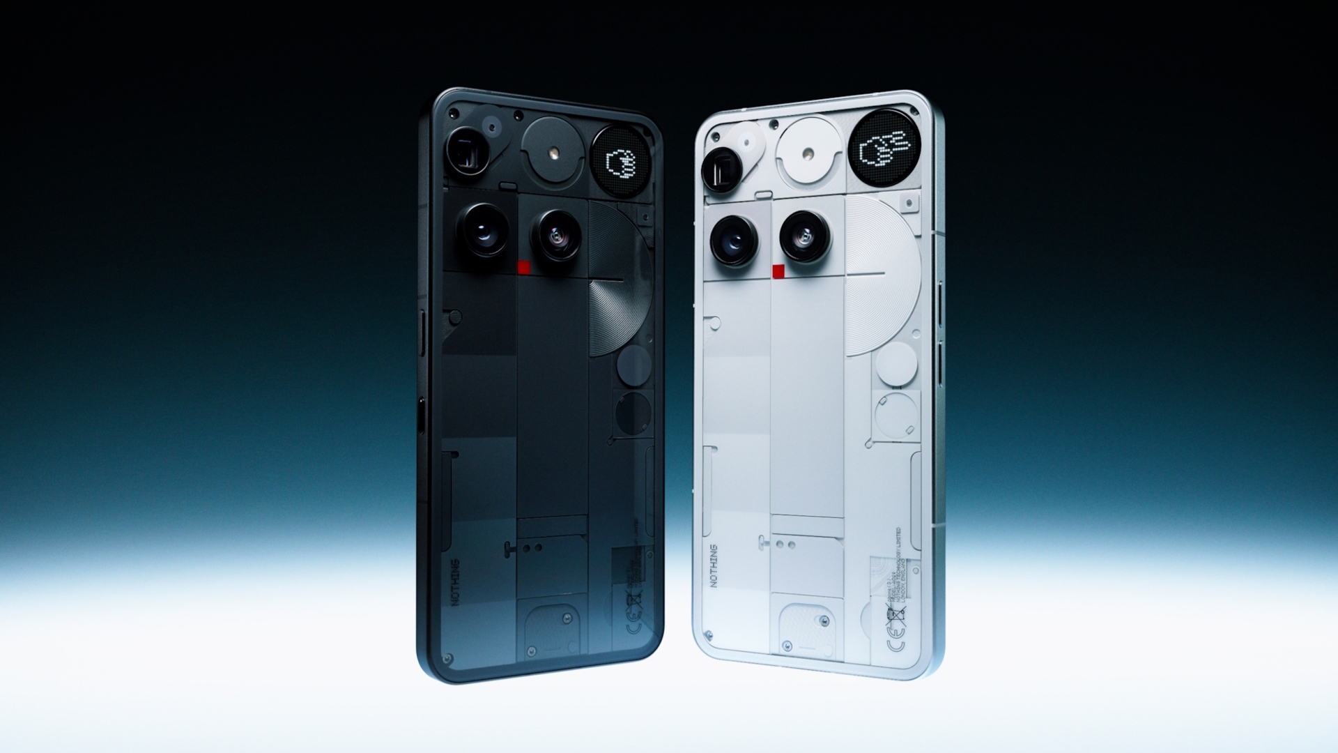 Das Nothing Phone (3) in Schwarz und Weiß Das Nothing Phone (3) in Schwarz und Weiß